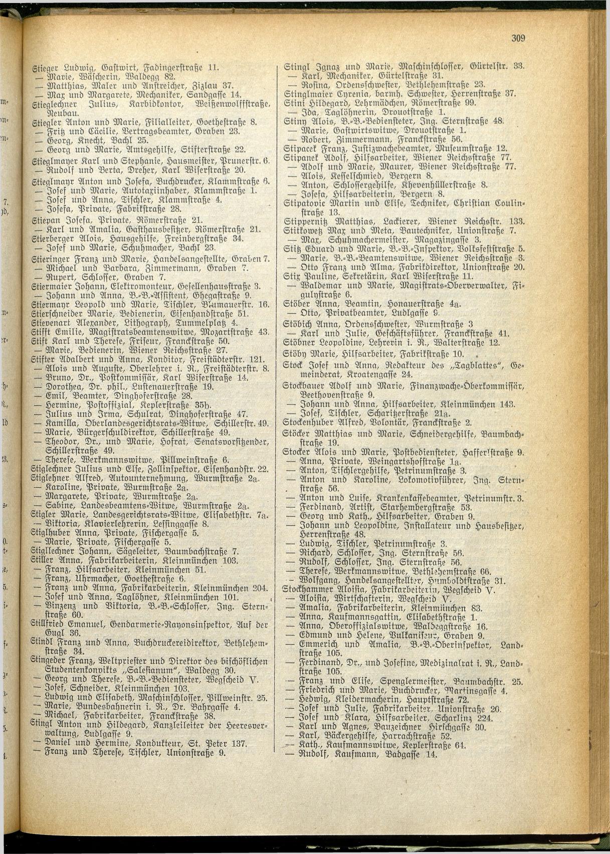 Amtliches Linzer Adreßbuch 1928 - Seite 311