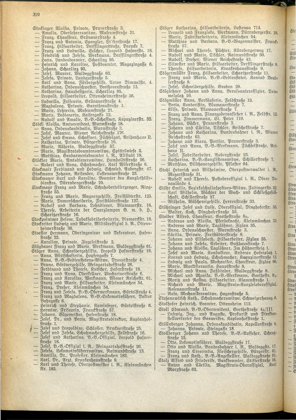 Amtliches Linzer Adreßbuch 1928 - Seite 312