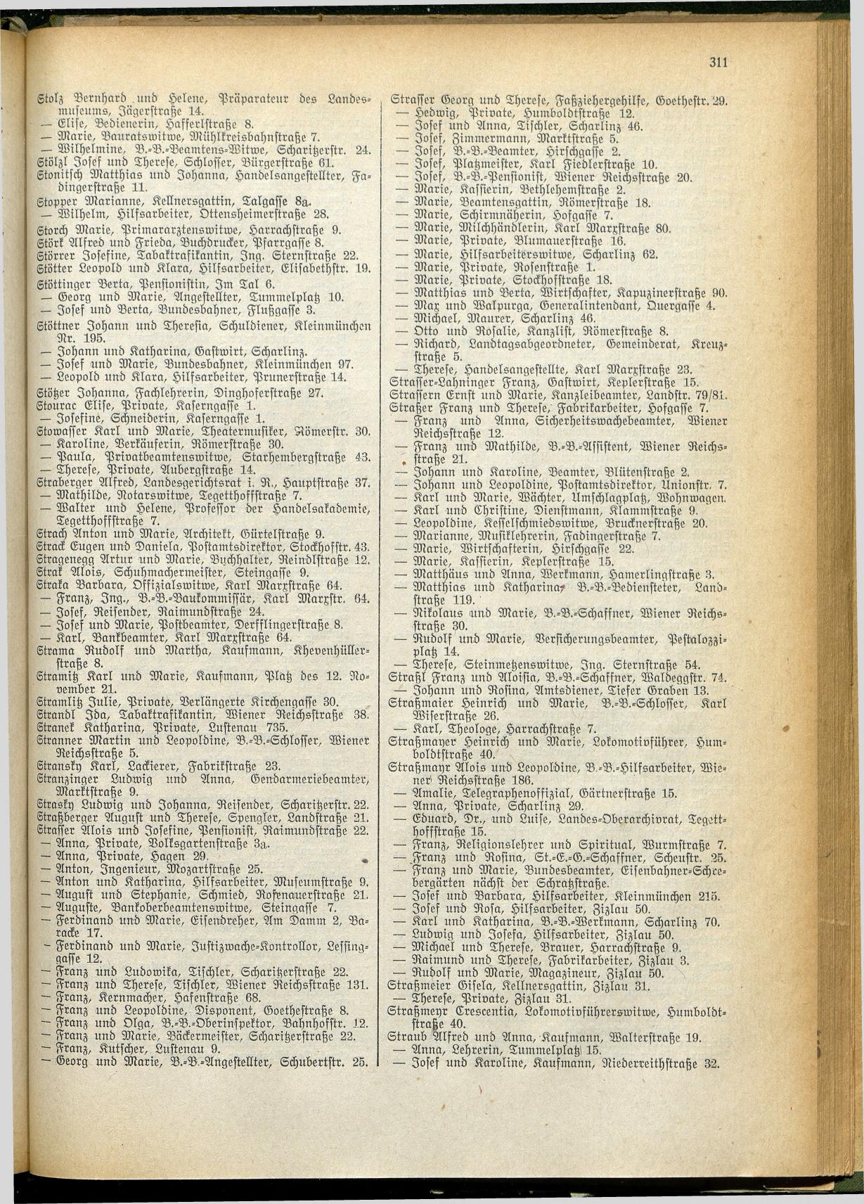 Amtliches Linzer Adreßbuch 1928 - Seite 313