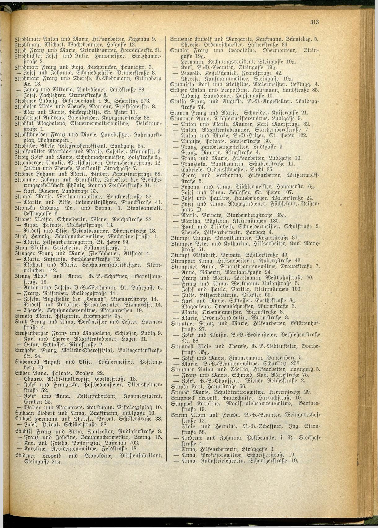 Amtliches Linzer Adreßbuch 1928 - Seite 315