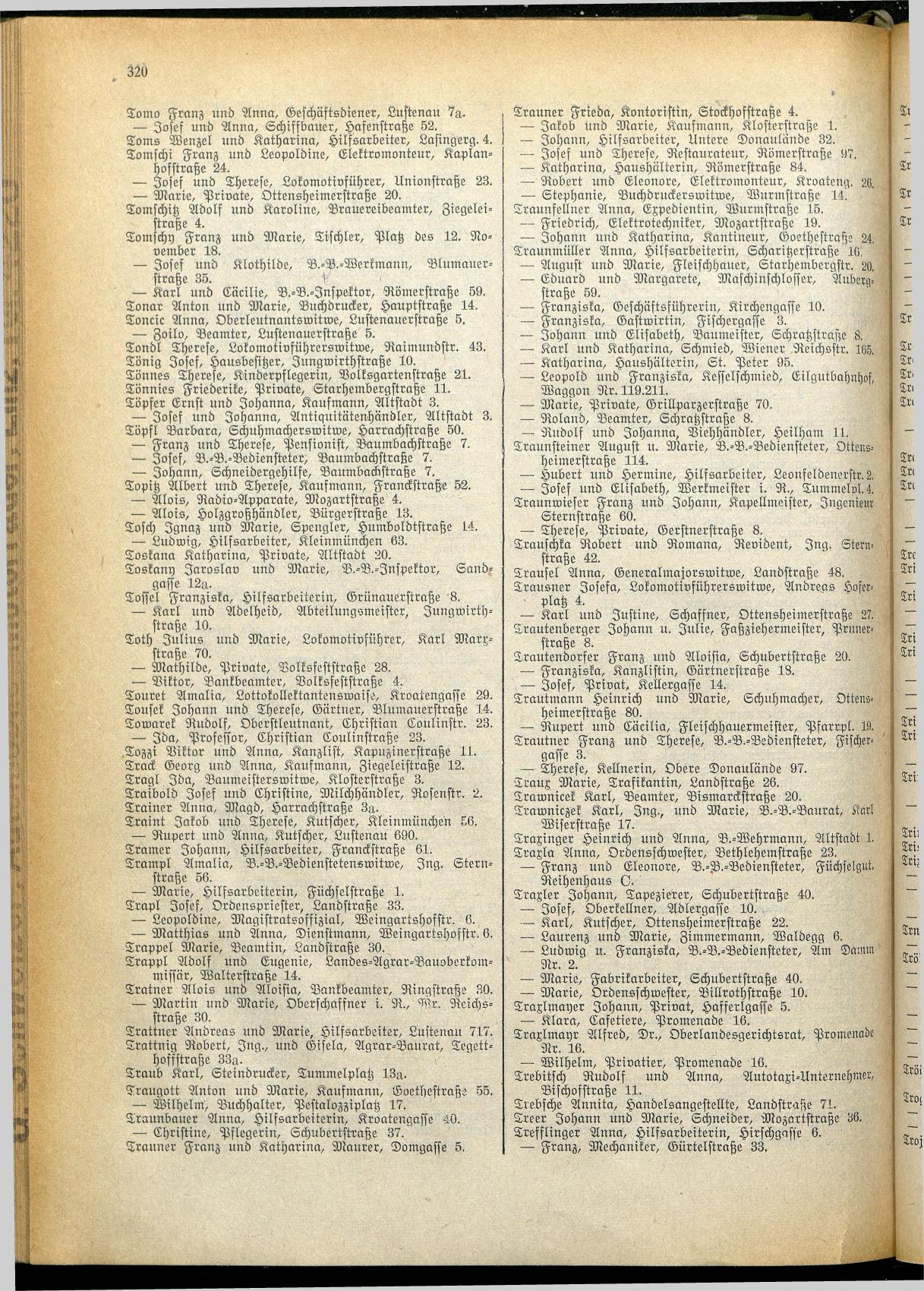 Amtliches Linzer Adreßbuch 1928 - Seite 322