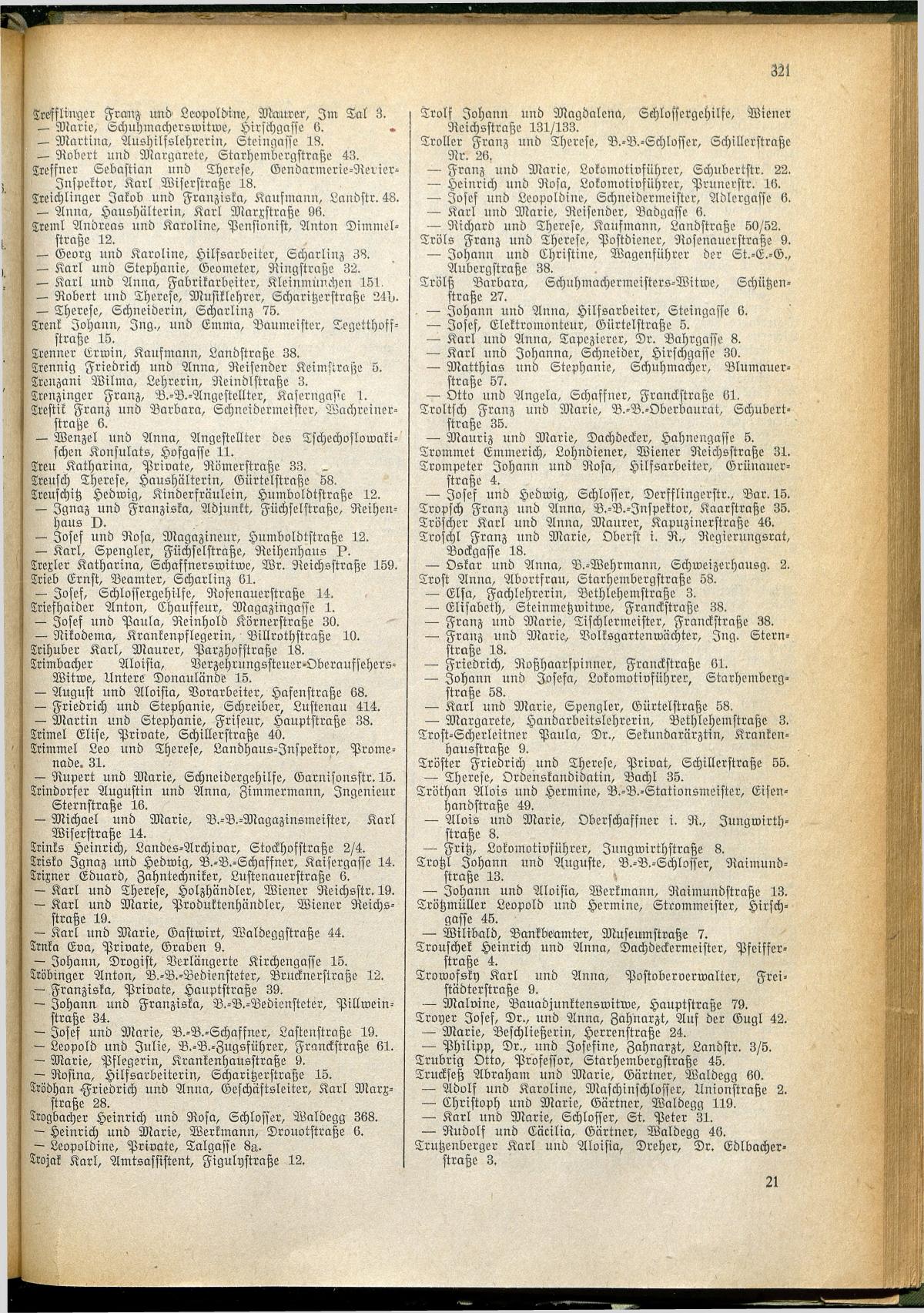 Amtliches Linzer Adreßbuch 1928 - Seite 323