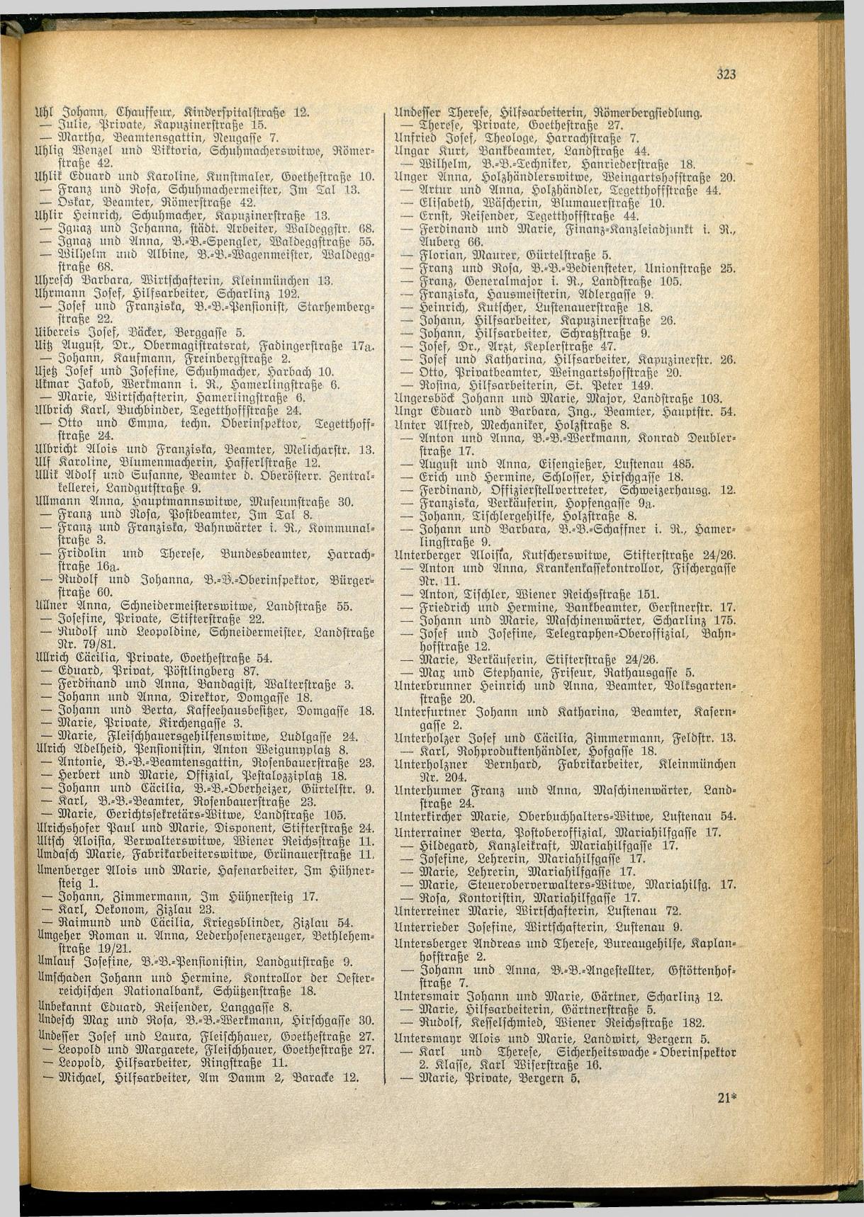 Amtliches Linzer Adreßbuch 1928 - Seite 325