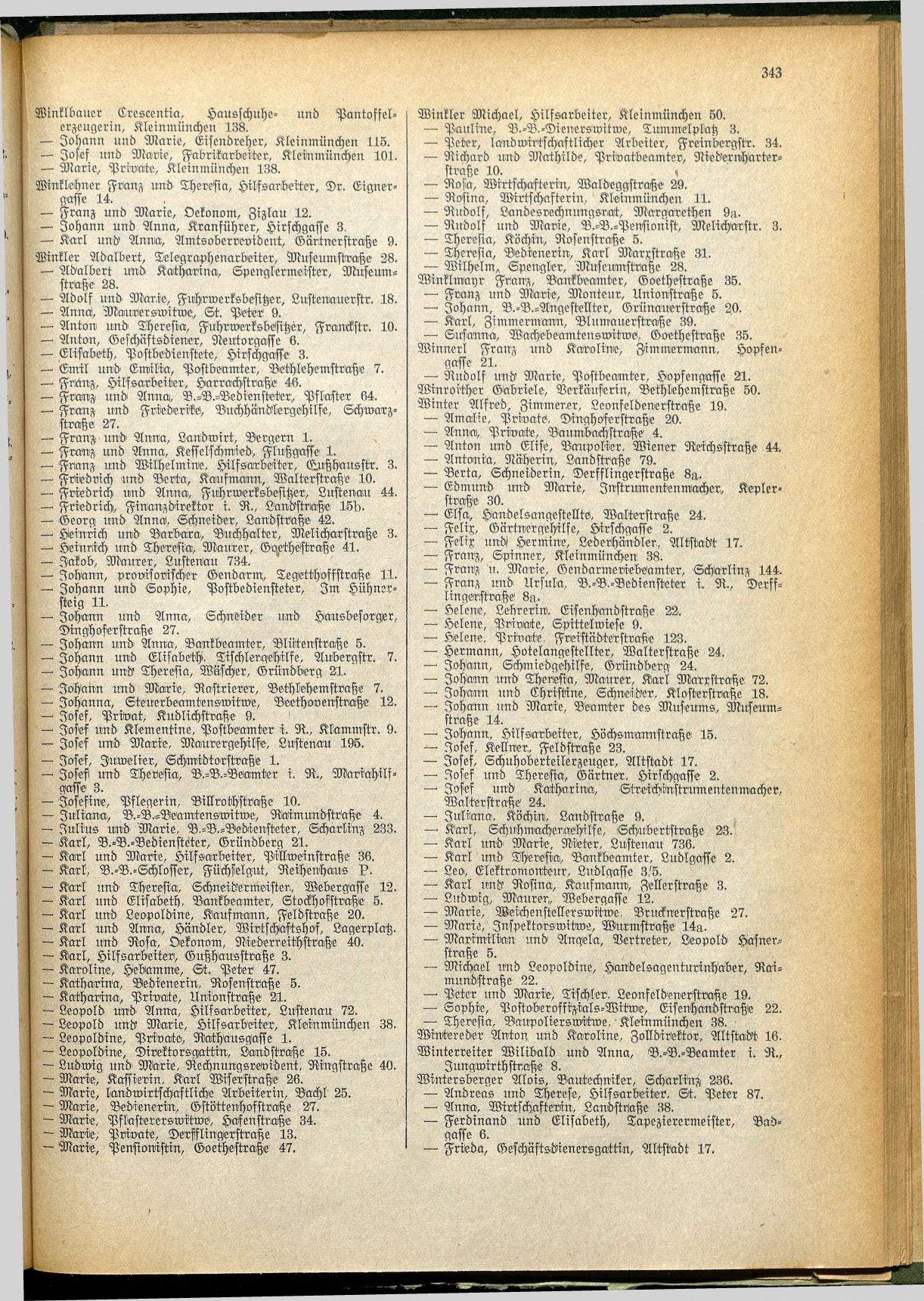 Amtliches Linzer Adreßbuch 1928 - Seite 345