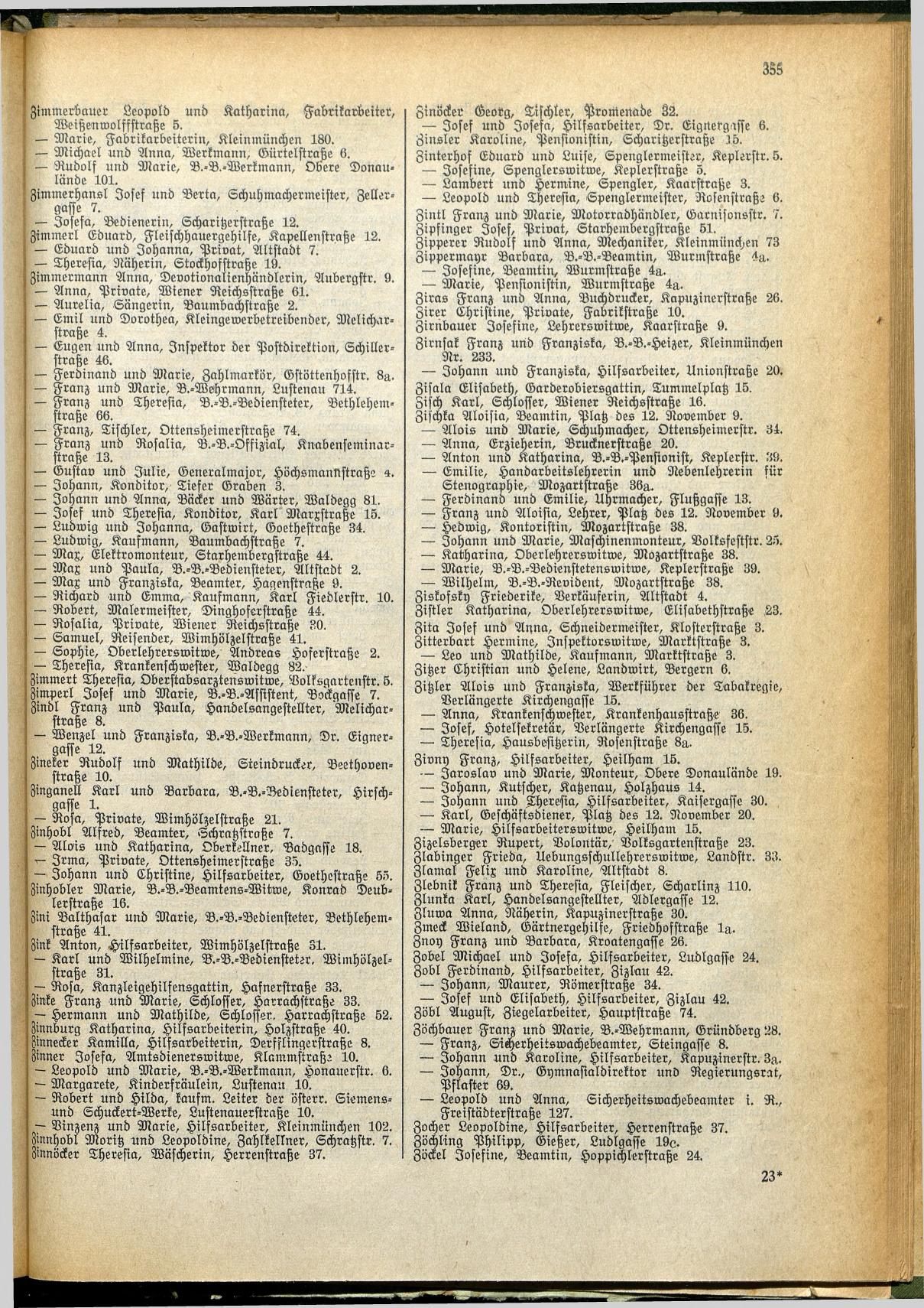 Amtliches Linzer Adreßbuch 1928 - Seite 357