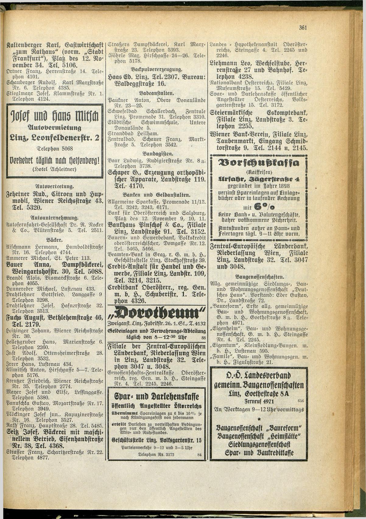 Amtliches Linzer Adreßbuch 1928 - Seite 363