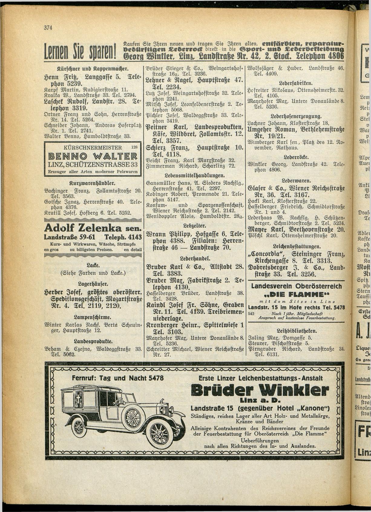 Amtliches Linzer Adreßbuch 1928 - Seite 376