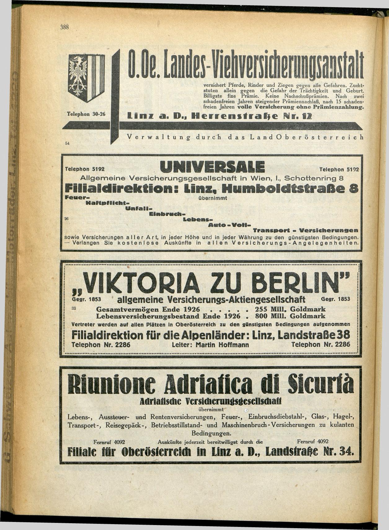 Amtliches Linzer Adreßbuch 1928 - Seite 390