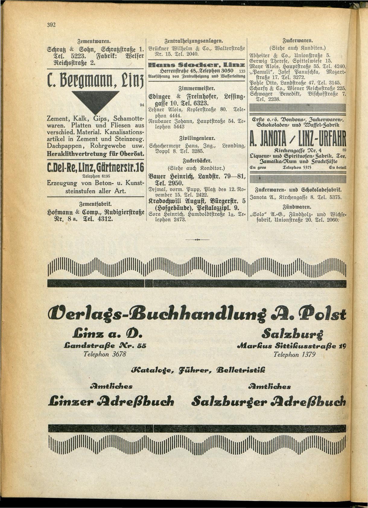 Amtliches Linzer Adreßbuch 1928 - Seite 394