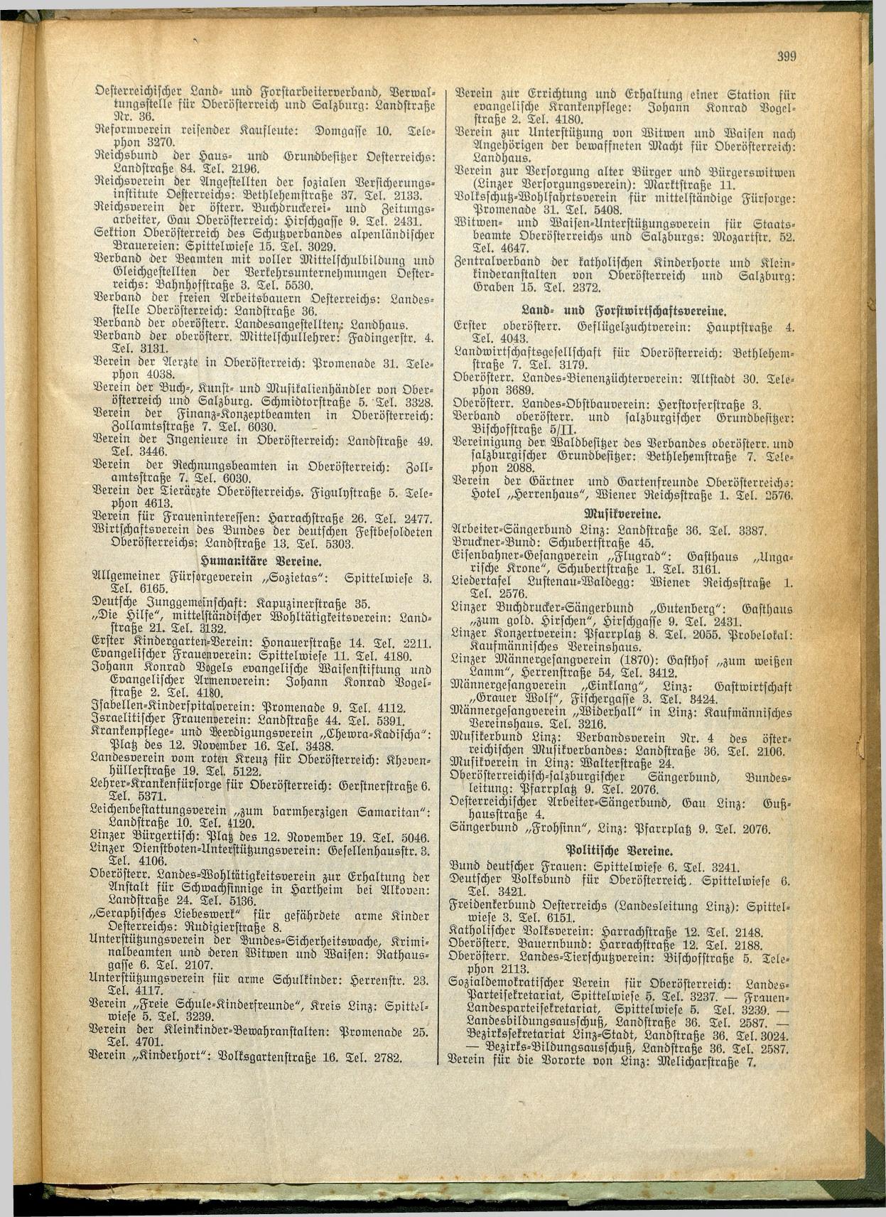 Amtliches Linzer Adreßbuch 1928 - Seite 401