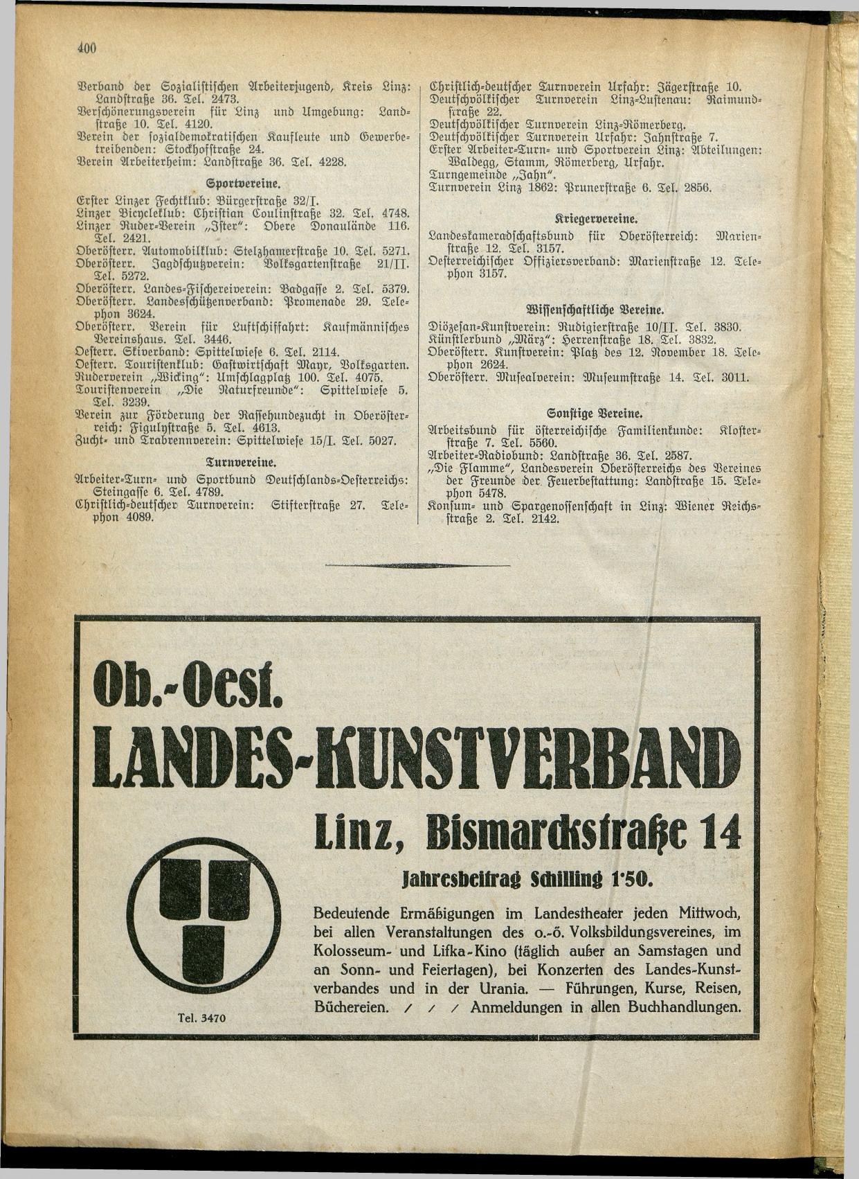 Amtliches Linzer Adreßbuch 1928 - Seite 402