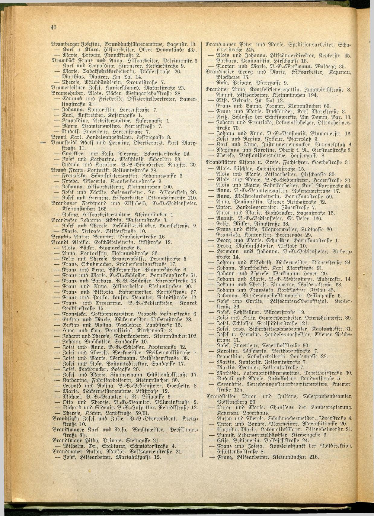 Amtliches Linzer Adreßbuch 1928 - Seite 42