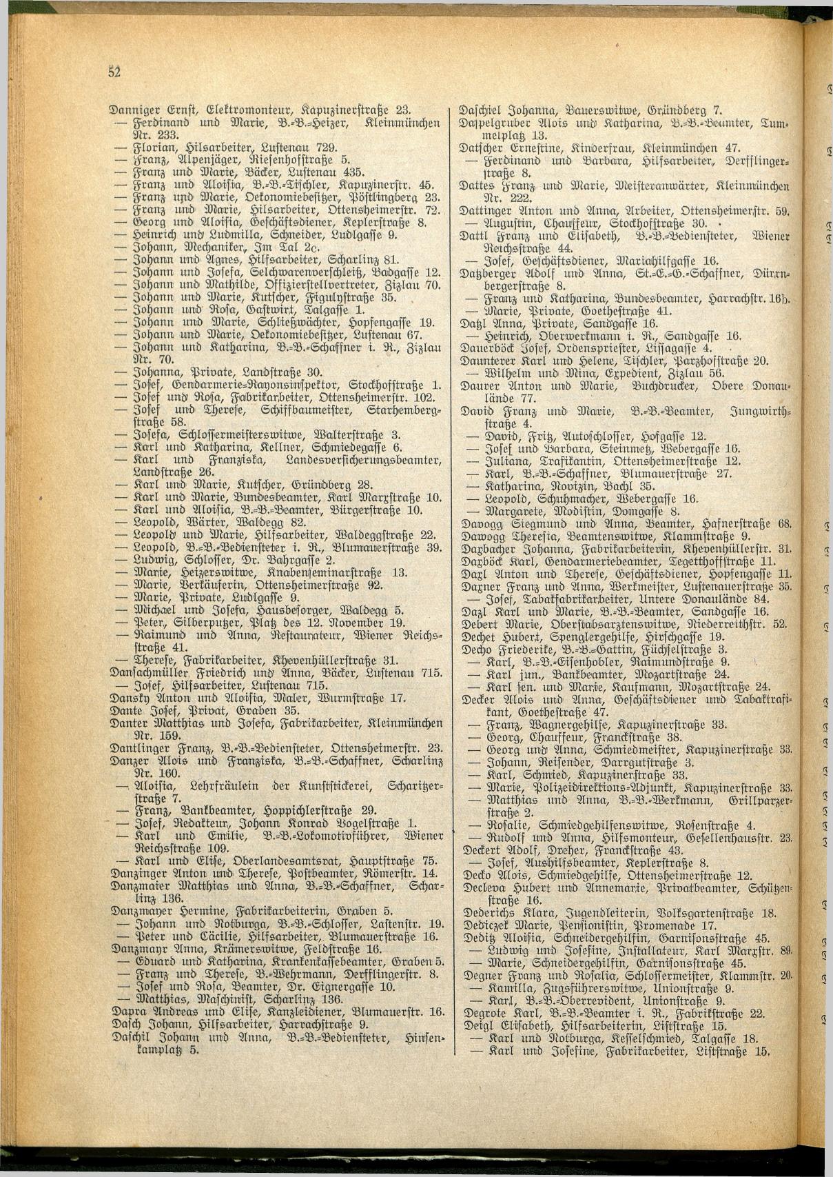 Amtliches Linzer Adreßbuch 1928 - Seite 54