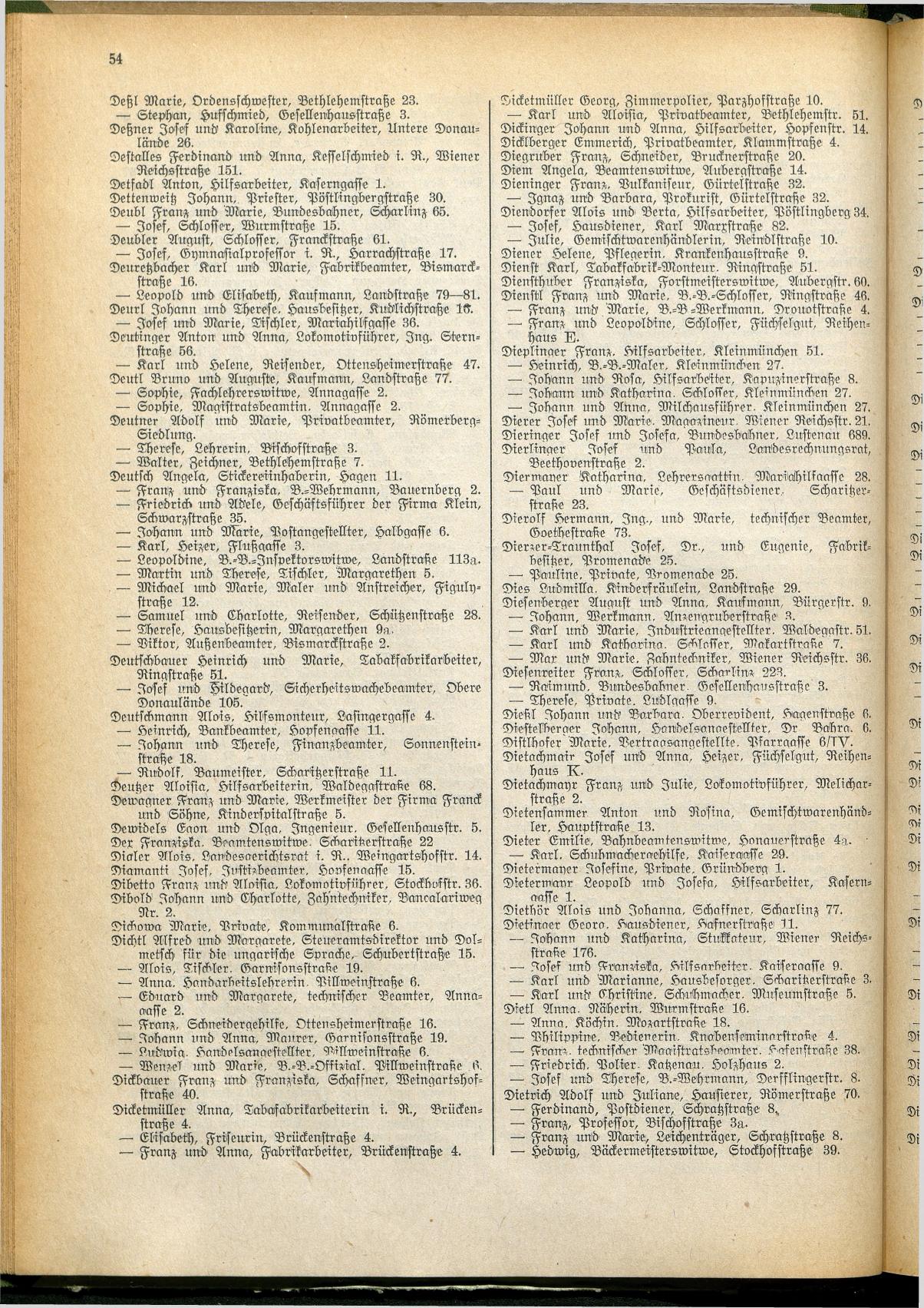Amtliches Linzer Adreßbuch 1928 - Page 56