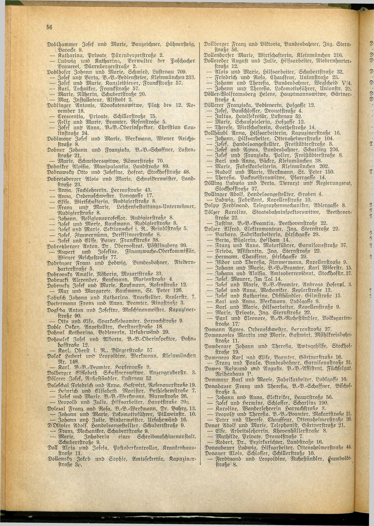 Amtliches Linzer Adreßbuch 1928 - Seite 58