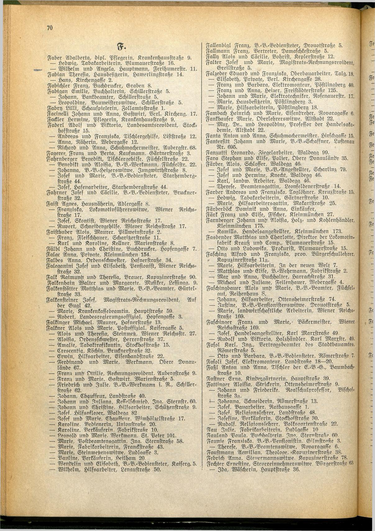 Amtliches Linzer Adreßbuch 1928 - Seite 72
