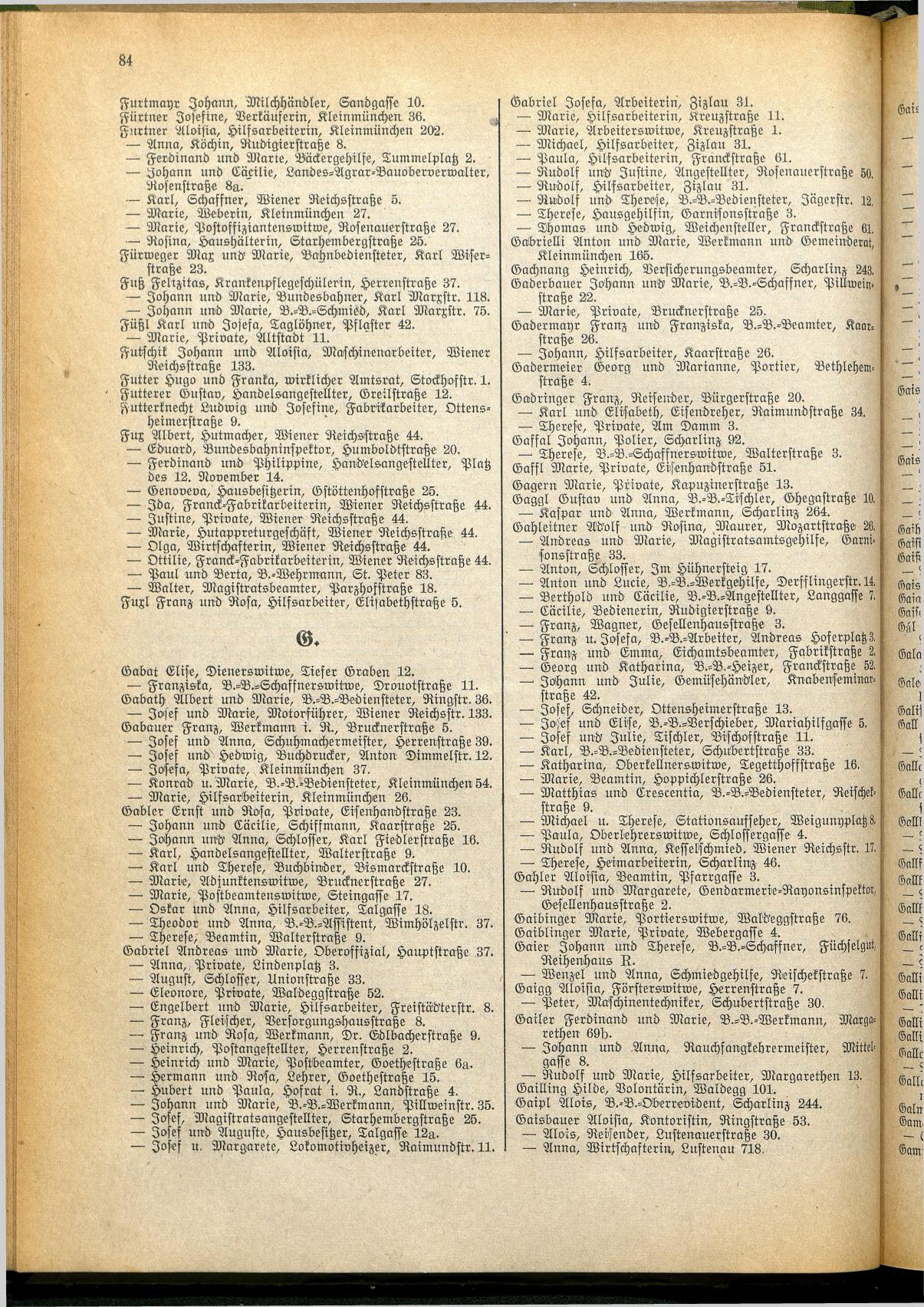 Amtliches Linzer Adreßbuch 1928 - Seite 86