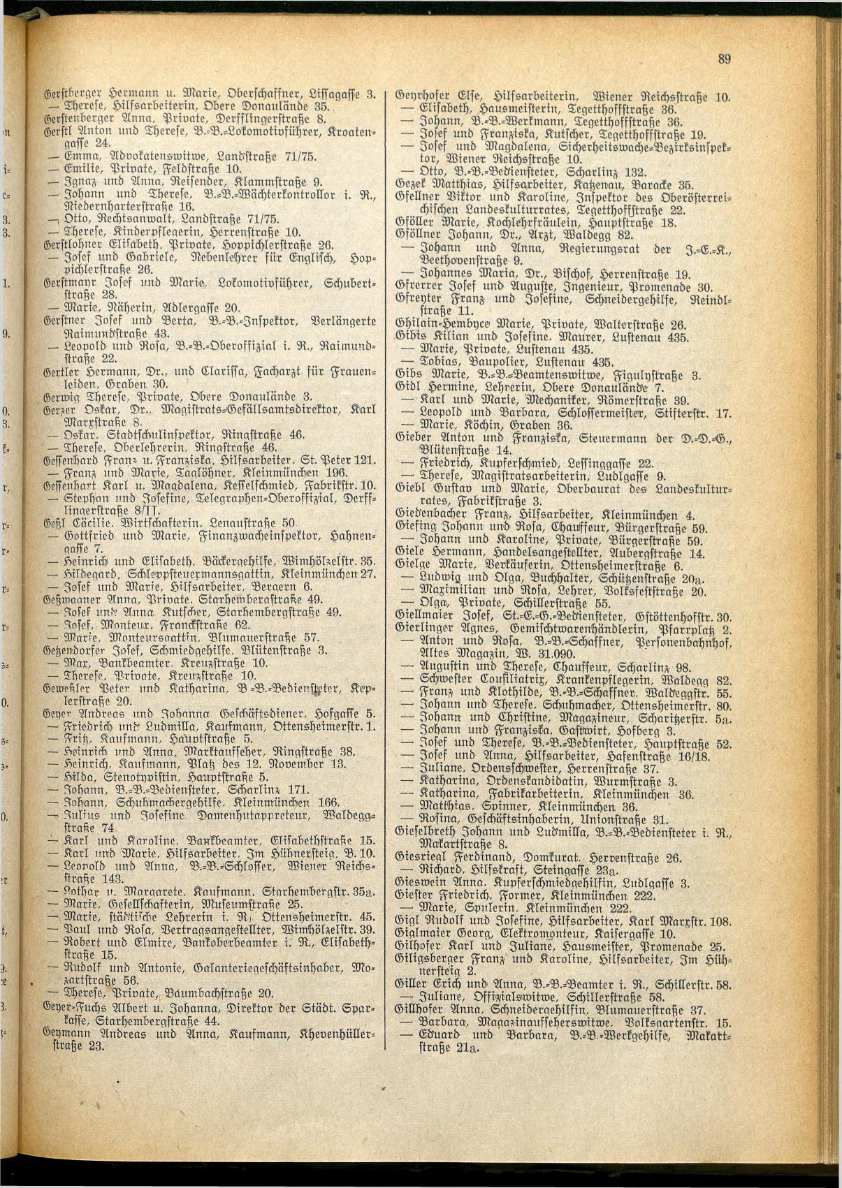 Amtliches Linzer Adreßbuch 1928 - Seite 91
