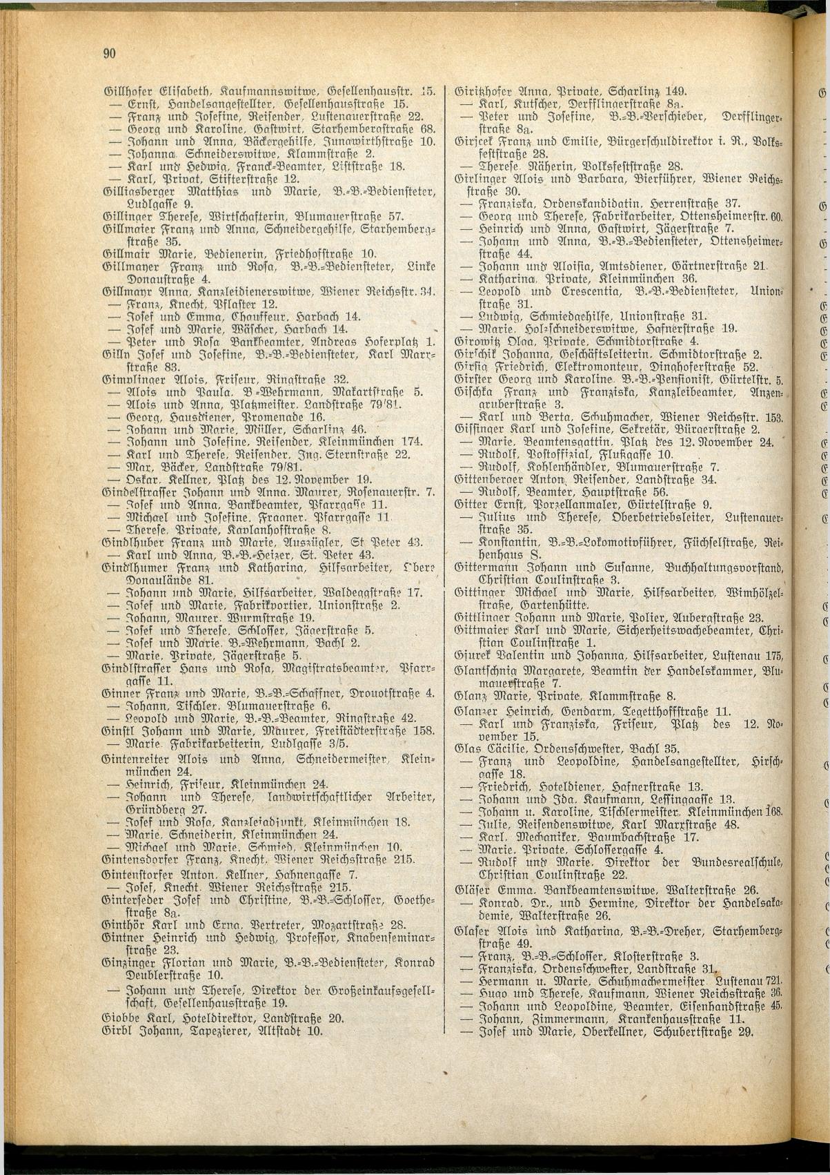 Amtliches Linzer Adreßbuch 1928 - Seite 92