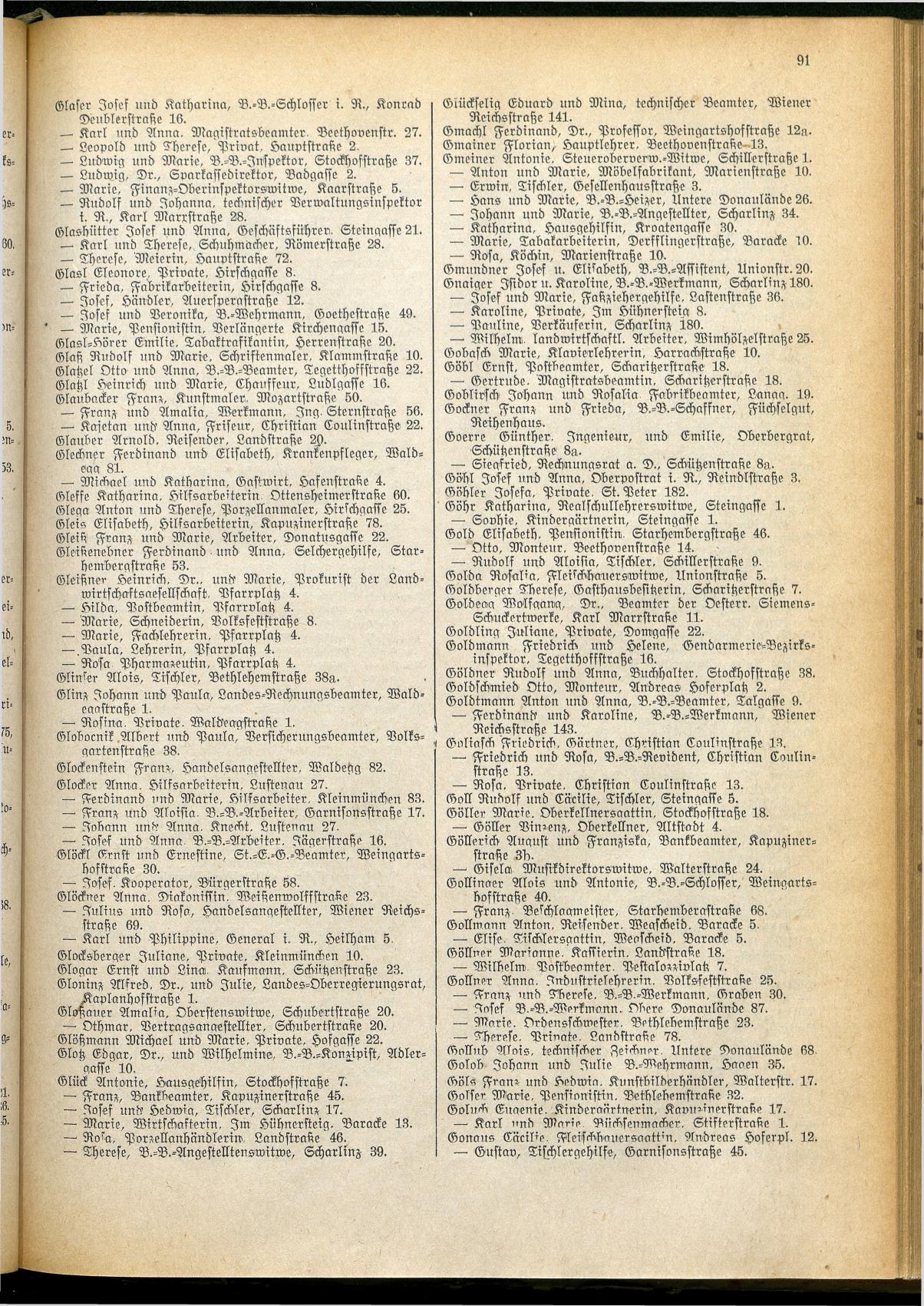 Amtliches Linzer Adreßbuch 1928 - Seite 93