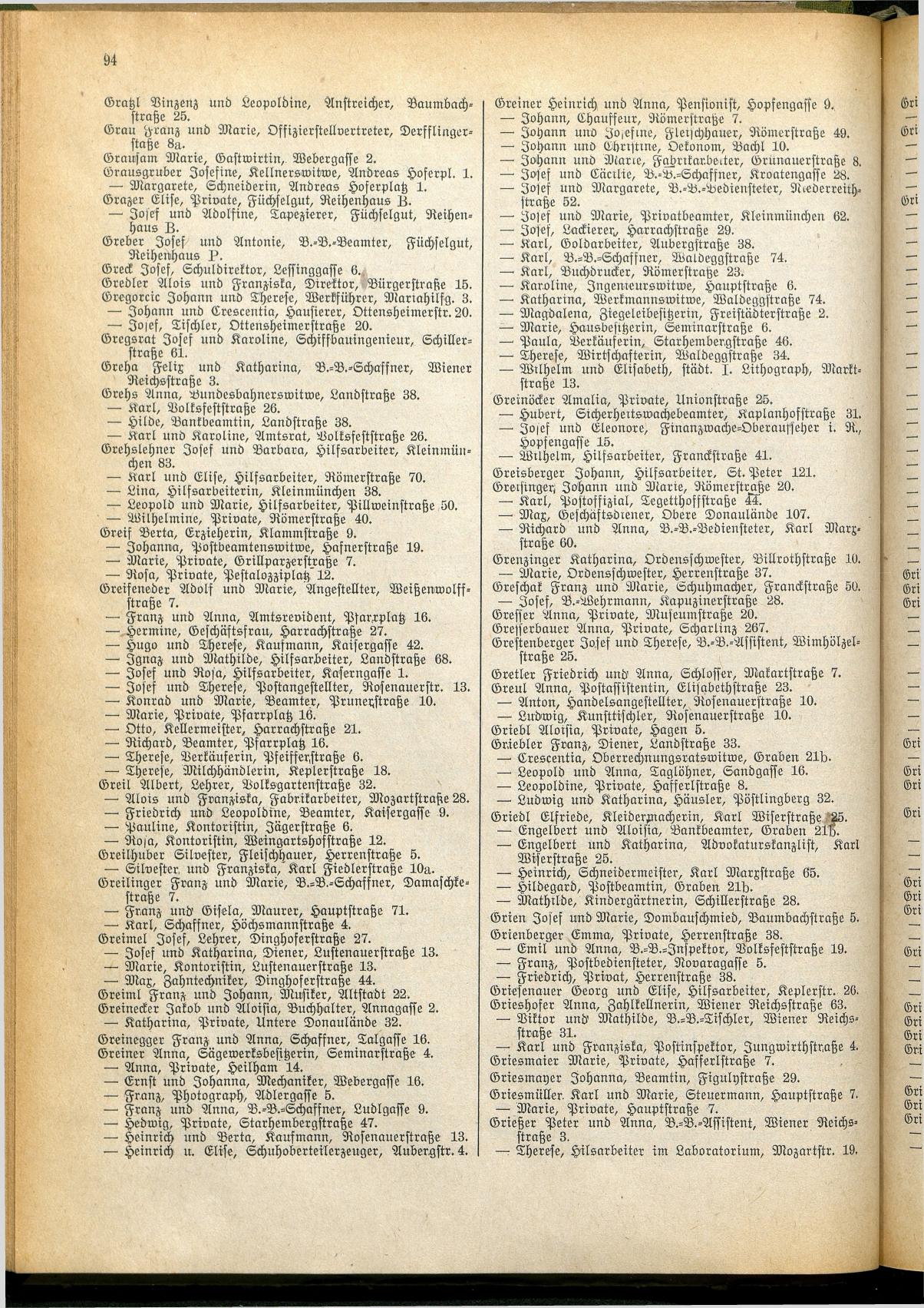 Amtliches Linzer Adreßbuch 1928 - Seite 96