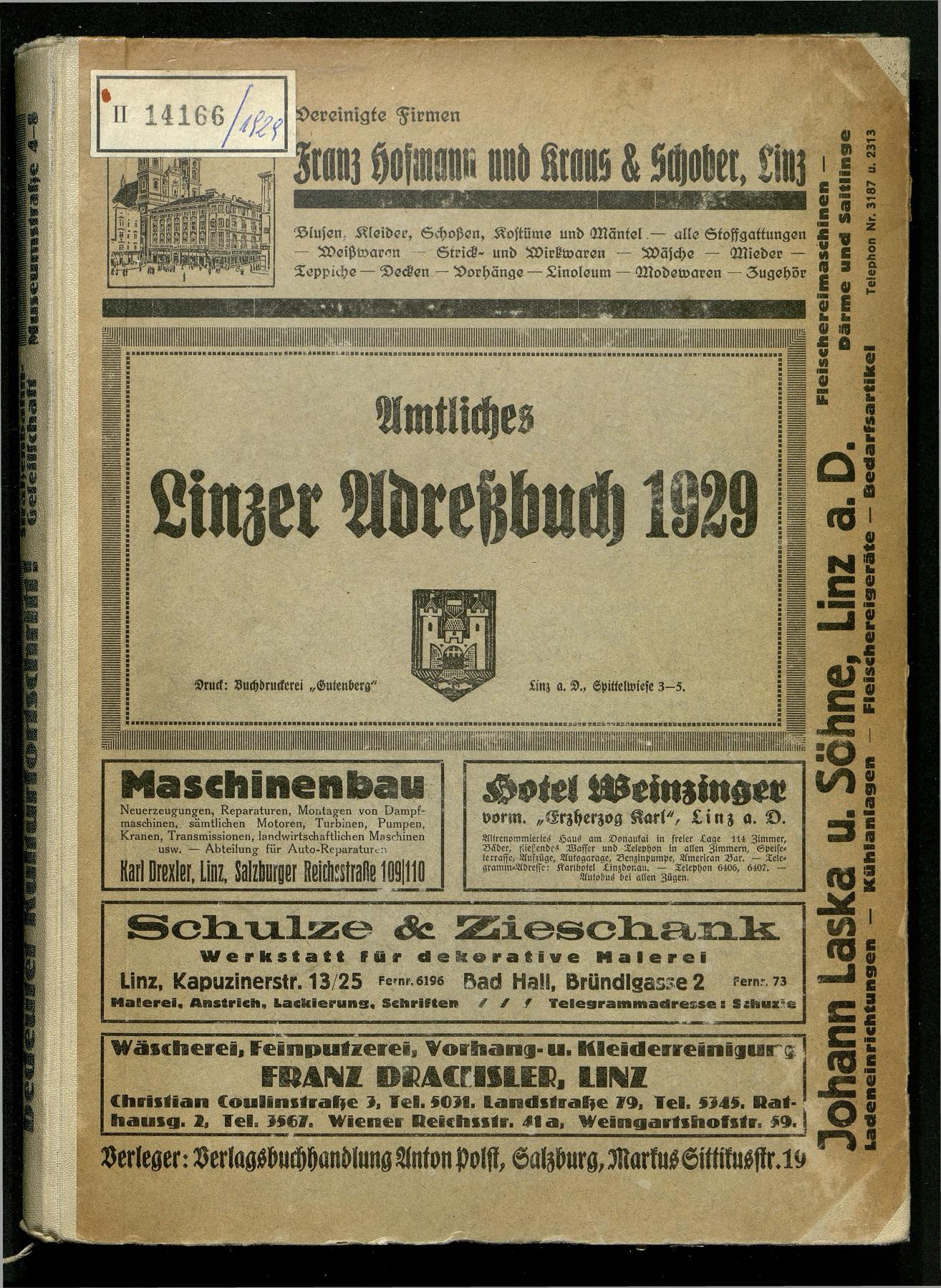 Amtliches Linzer Adreßbuch 1929 - Seite 1