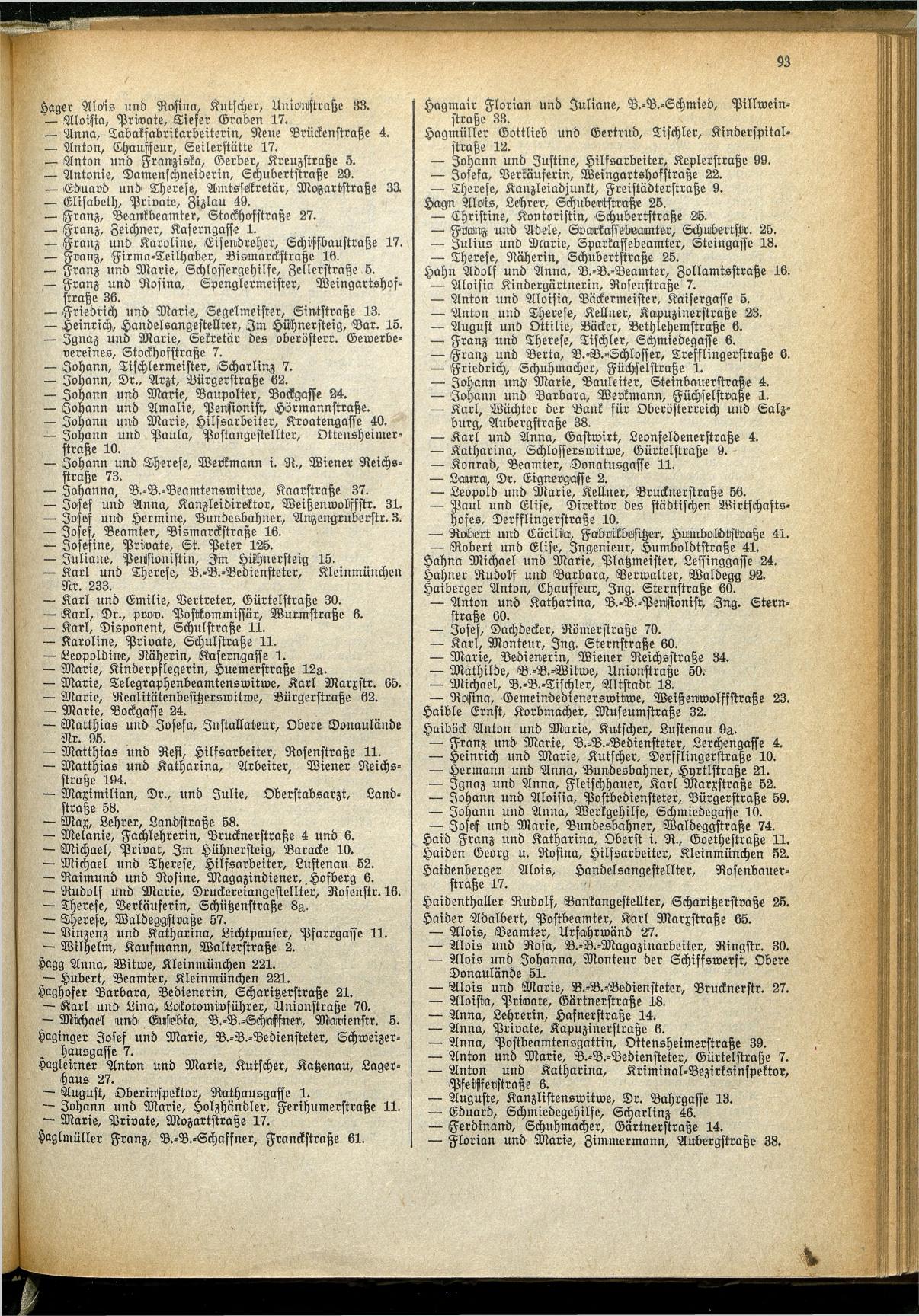 Amtliches Linzer Adreßbuch 1929 - Seite 115
