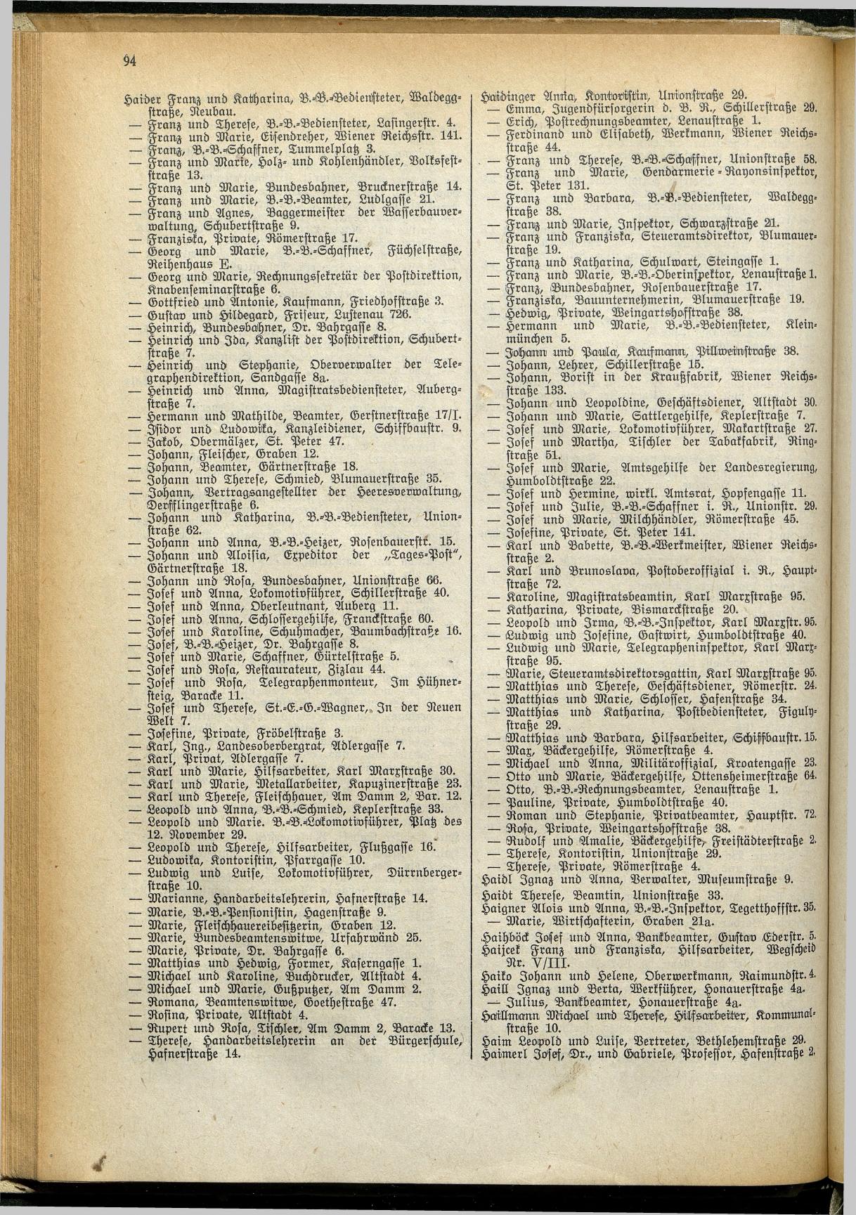 Amtliches Linzer Adreßbuch 1929 - Seite 116