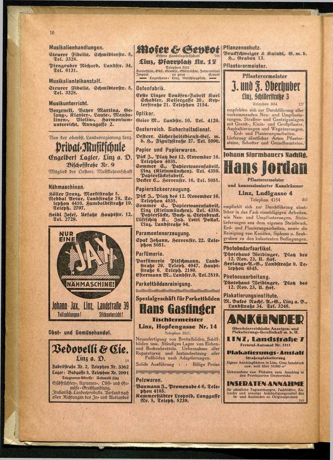 Amtliches Linzer Adreßbuch 1929 - Seite 12