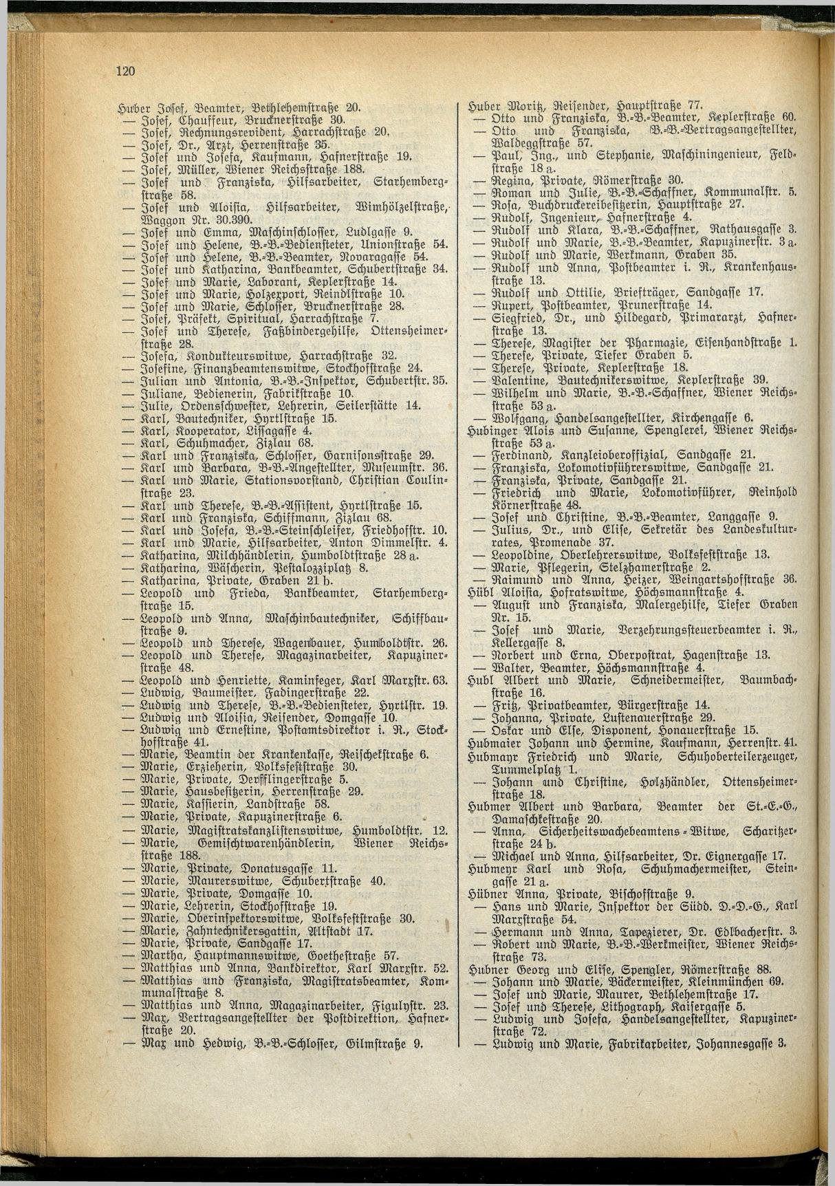 Amtliches Linzer Adreßbuch 1929 - Seite 142