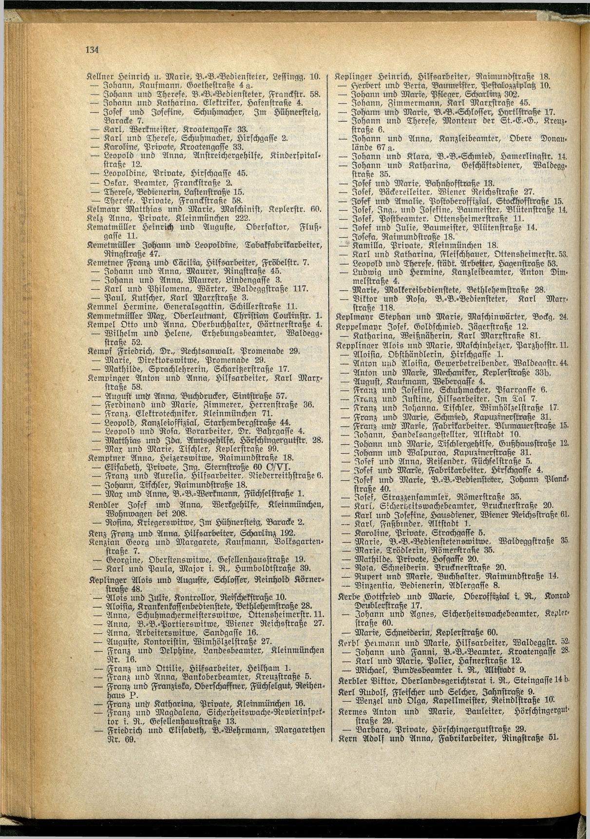 Amtliches Linzer Adreßbuch 1929 - Seite 156