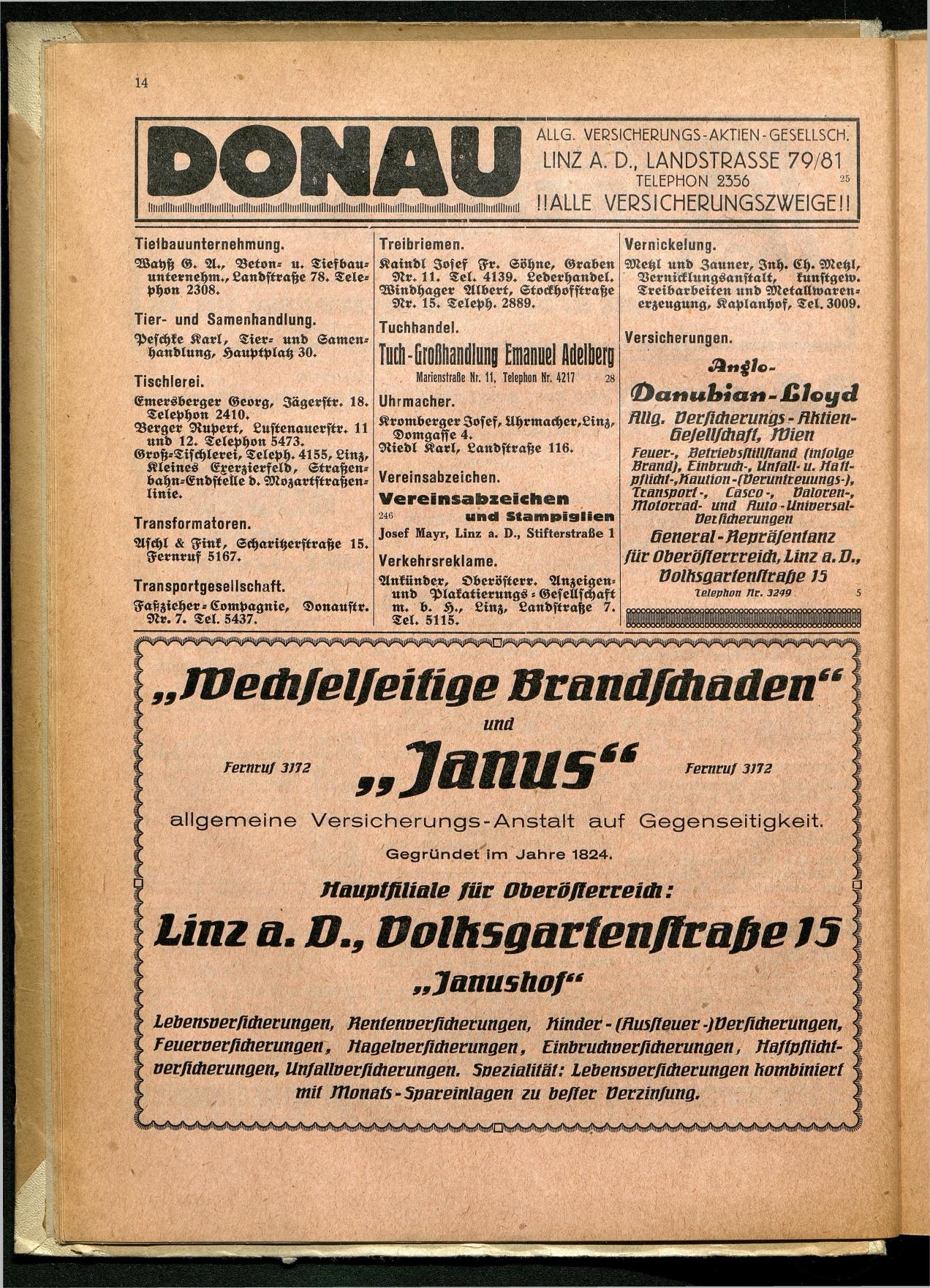 Amtliches Linzer Adreßbuch 1929 - Seite 16