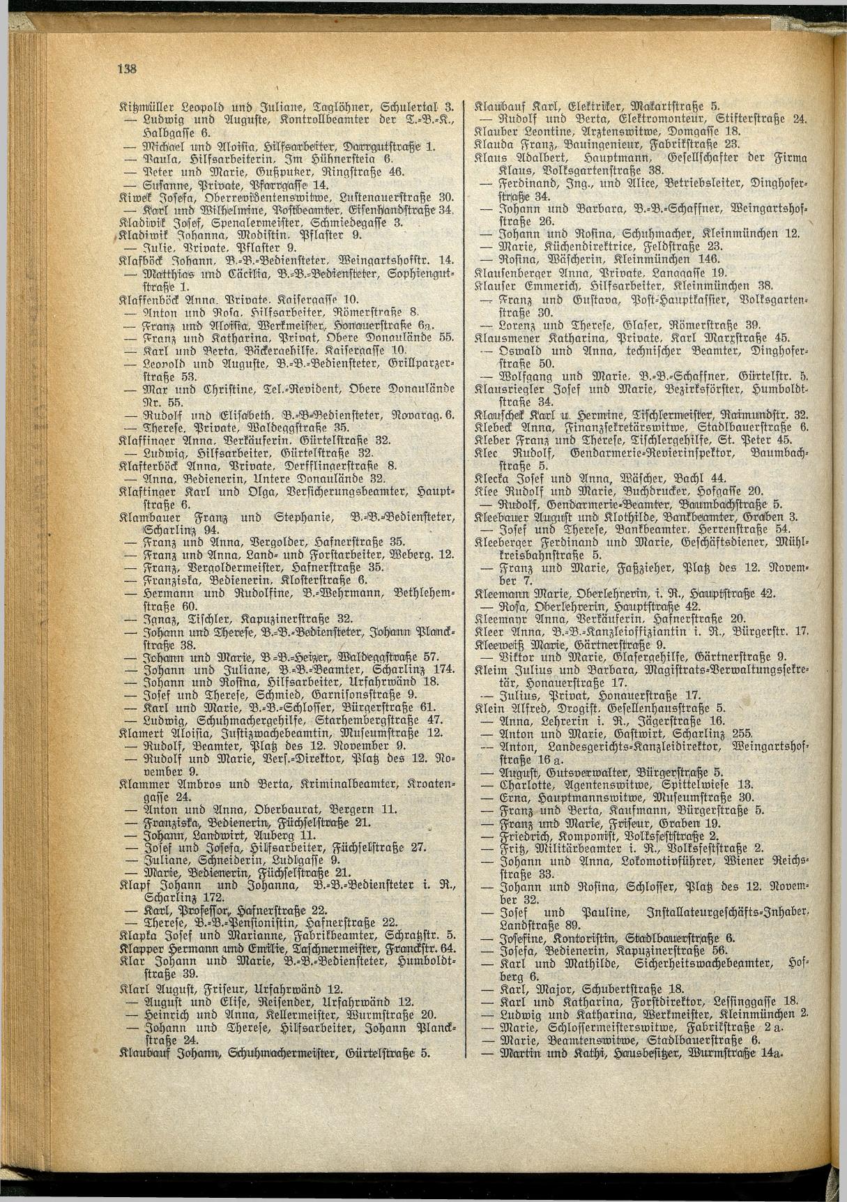 Amtliches Linzer Adreßbuch 1929 - Seite 160