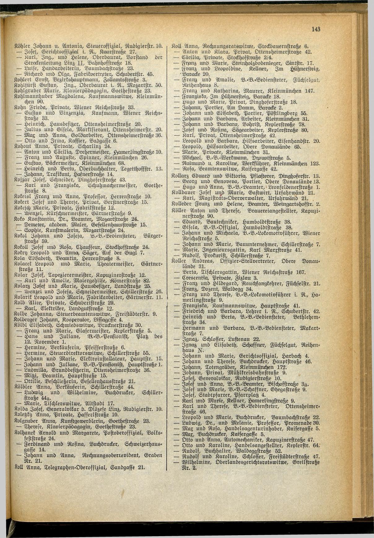 Amtliches Linzer Adreßbuch 1929 - Seite 165
