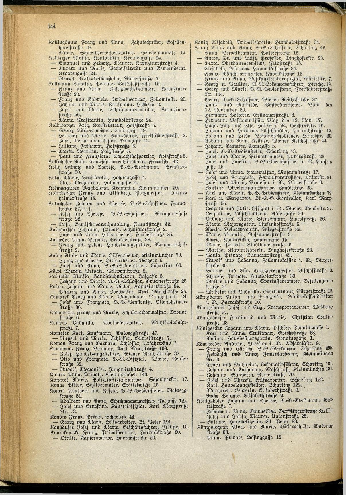 Amtliches Linzer Adreßbuch 1929 - Seite 166