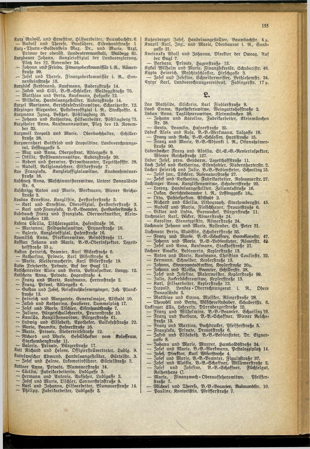 Amtliches Linzer Adreßbuch 1929 - Seite 179