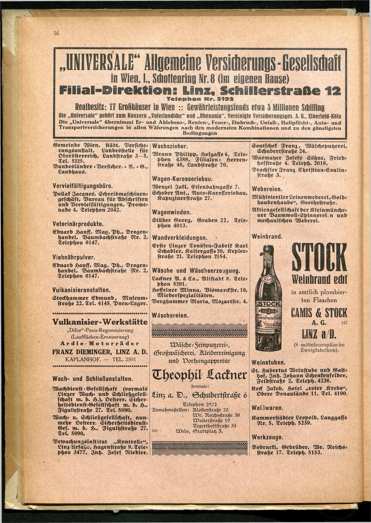 Amtliches Linzer Adreßbuch 1929 - Seite 18