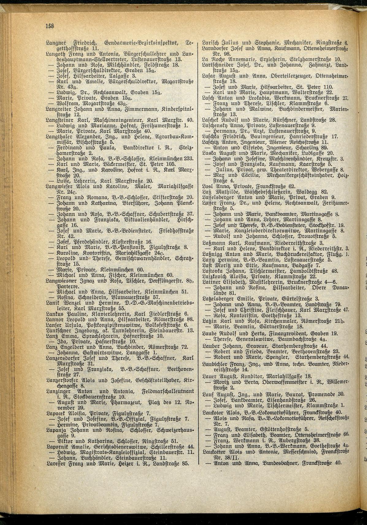 Amtliches Linzer Adreßbuch 1929 - Seite 182