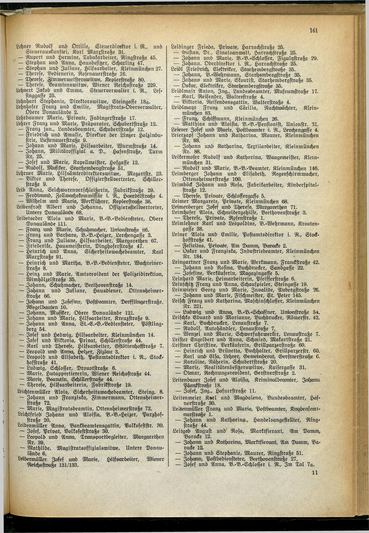 Amtliches Linzer Adreßbuch 1929 - Seite 185