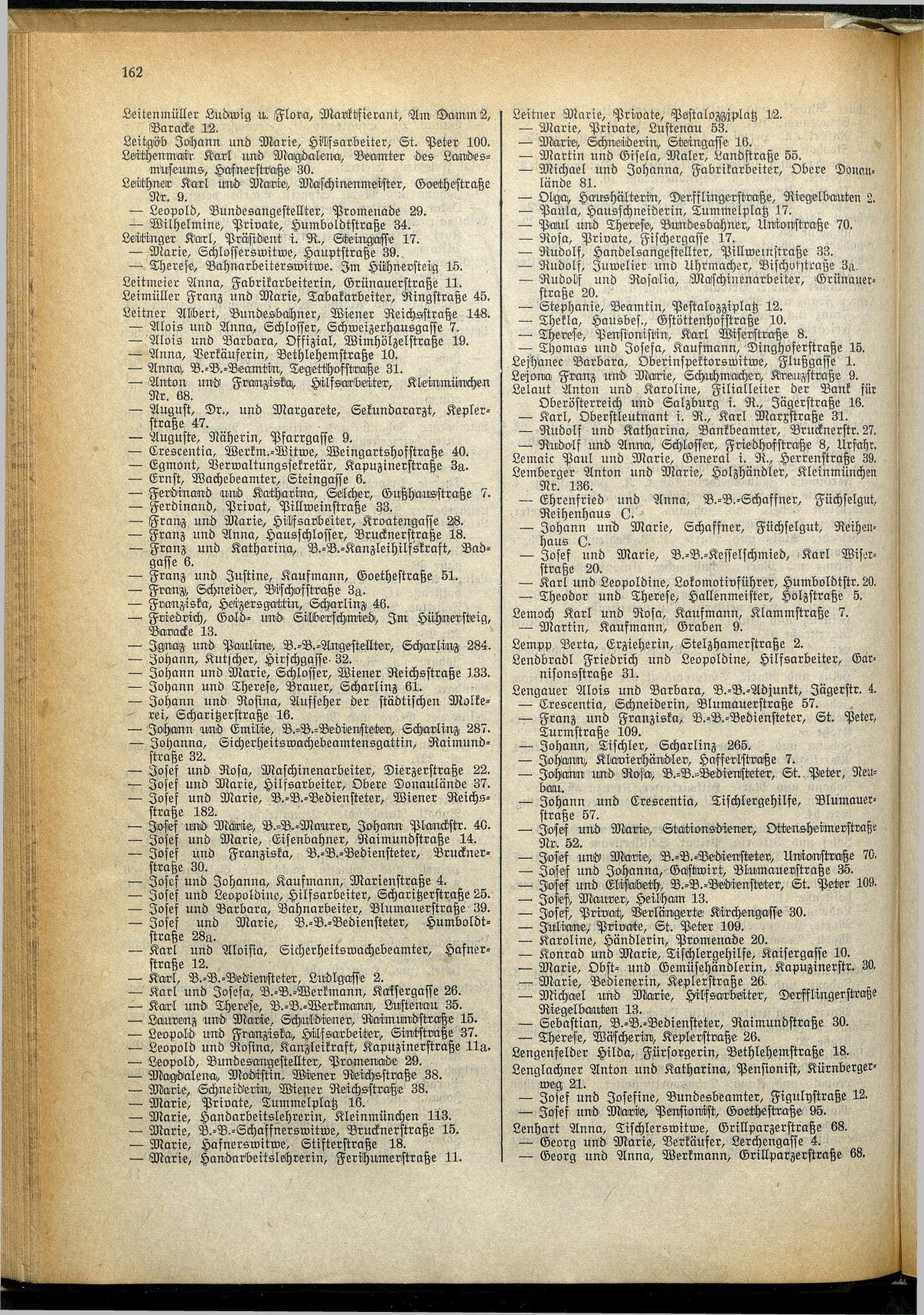 Amtliches Linzer Adreßbuch 1929 - Seite 186