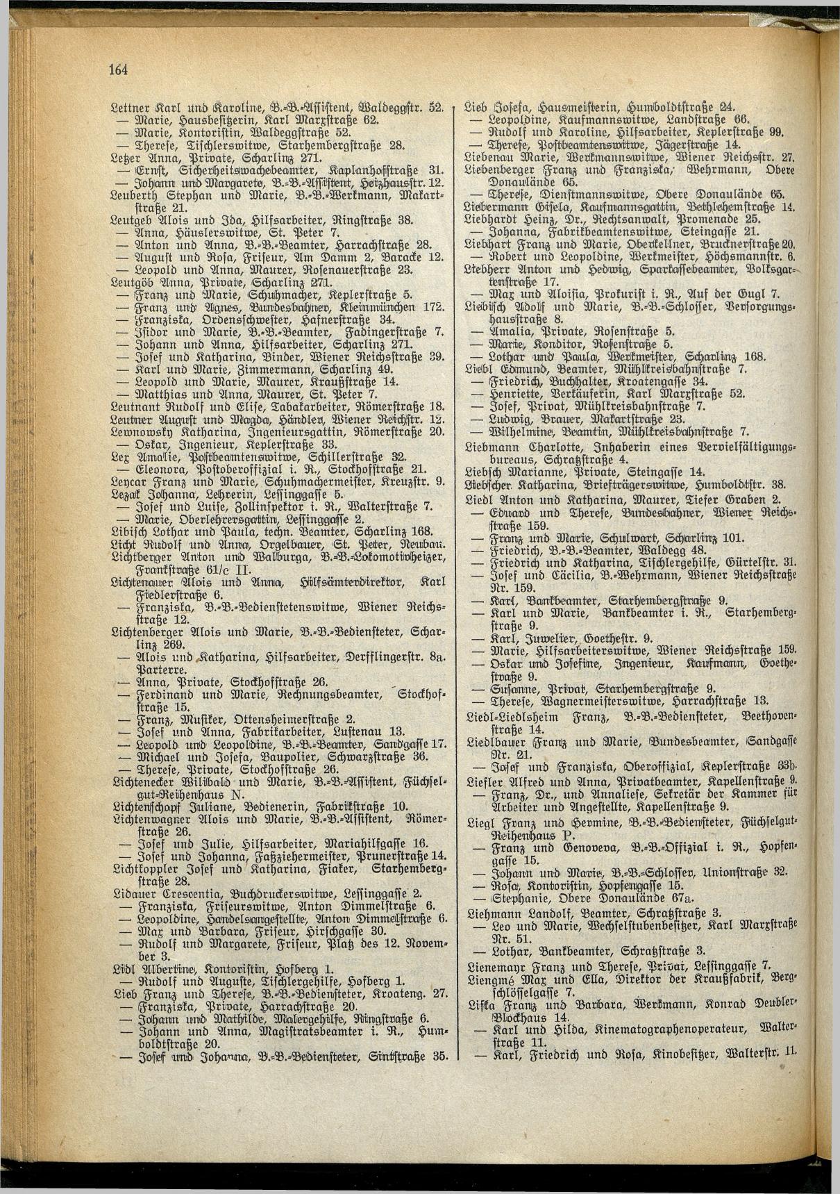 Amtliches Linzer Adreßbuch 1929 - Seite 188
