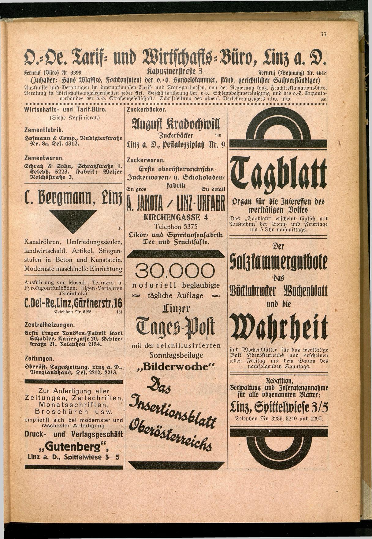 Amtliches Linzer Adreßbuch 1929 - Seite 19