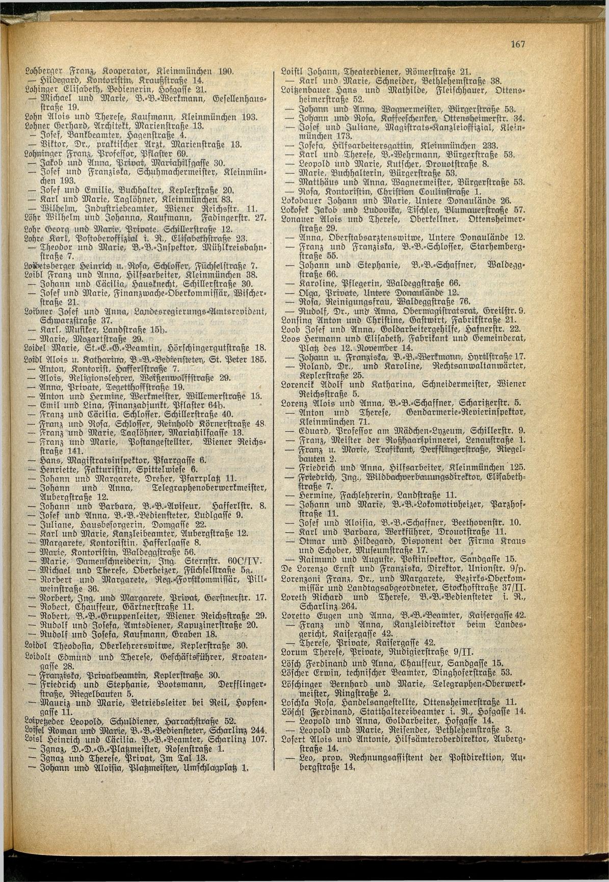 Amtliches Linzer Adreßbuch 1929 - Seite 191