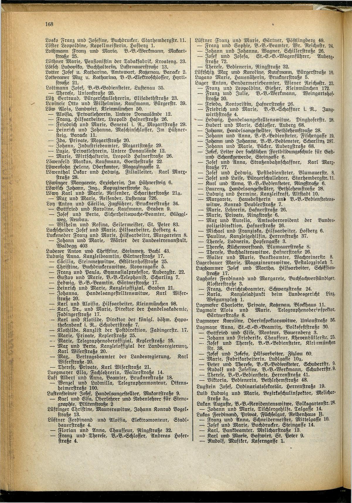Amtliches Linzer Adreßbuch 1929 - Seite 192
