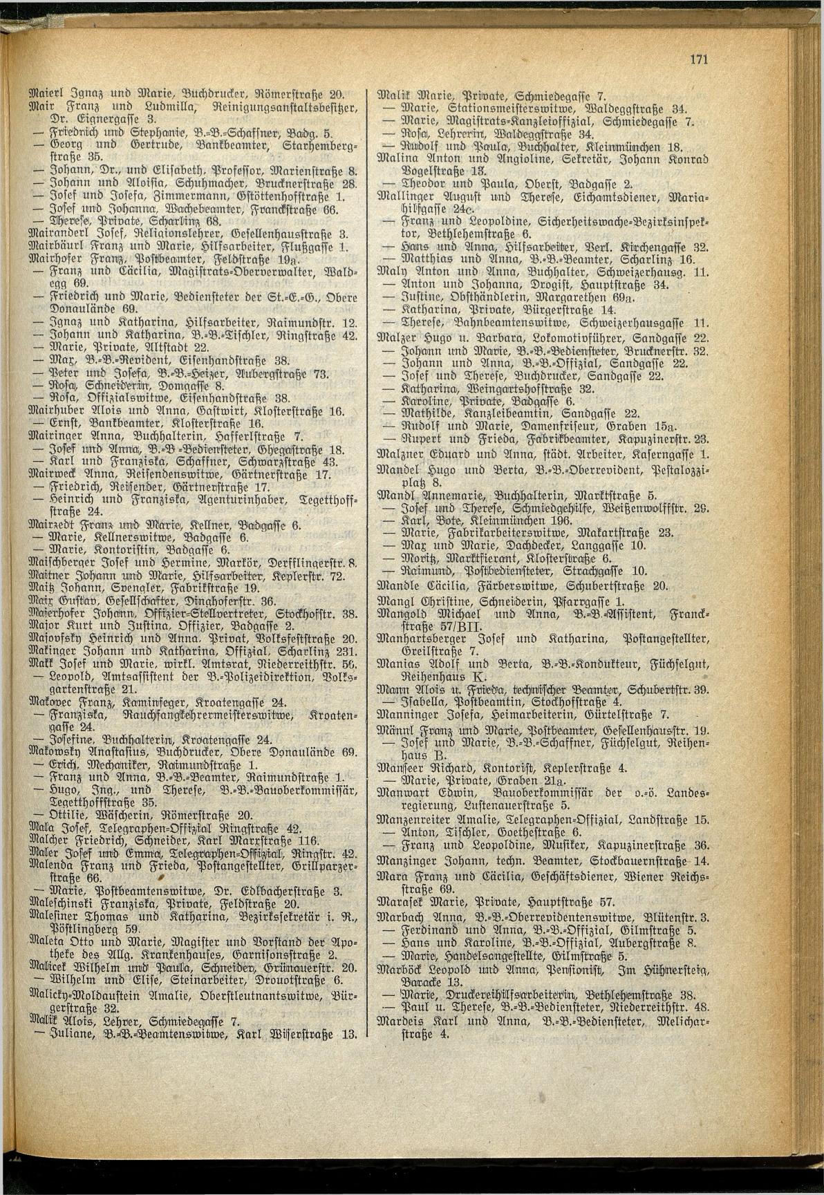 Amtliches Linzer Adreßbuch 1929 - Seite 195