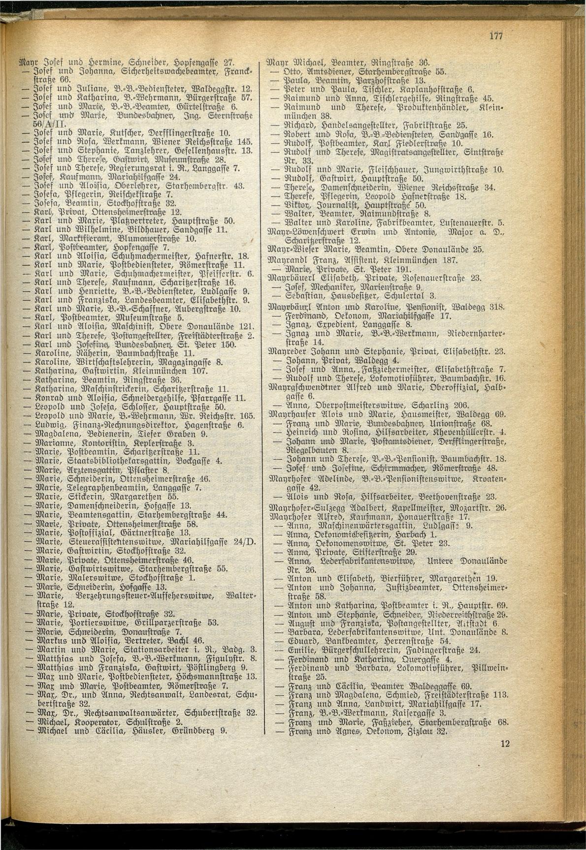 Amtliches Linzer Adreßbuch 1929 - Seite 201