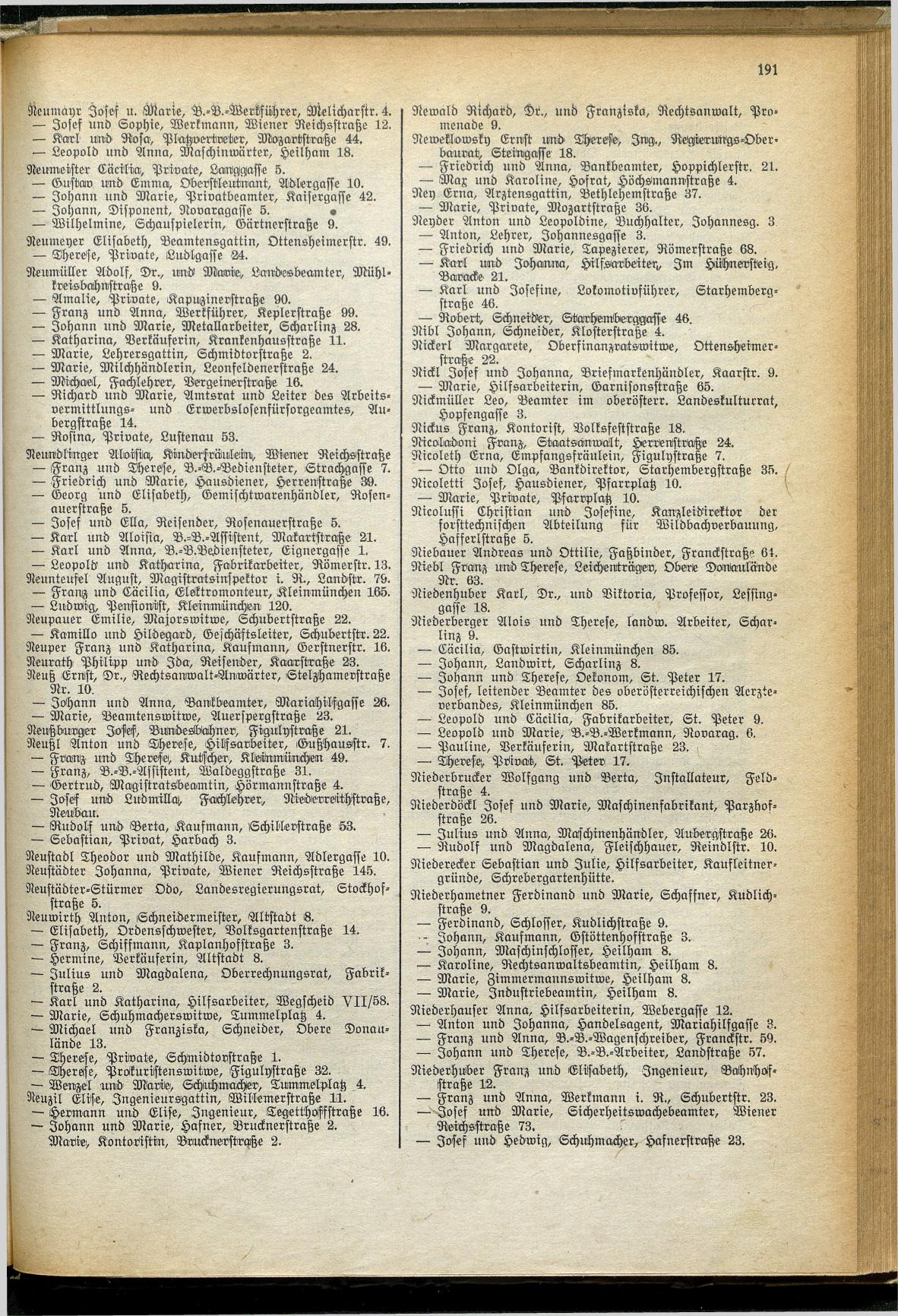 Amtliches Linzer Adreßbuch 1929 - Seite 215