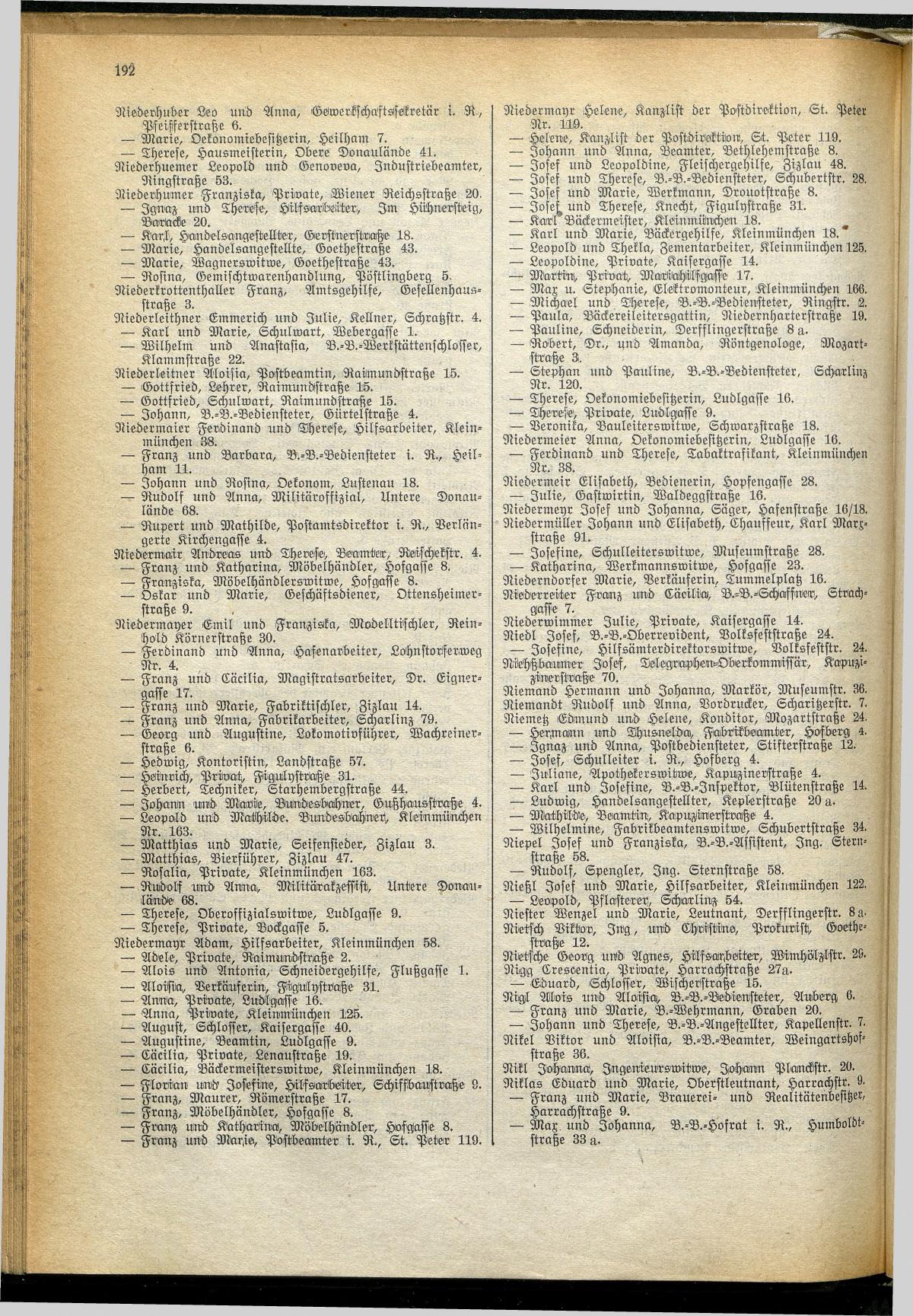 Amtliches Linzer Adreßbuch 1929 - Seite 216