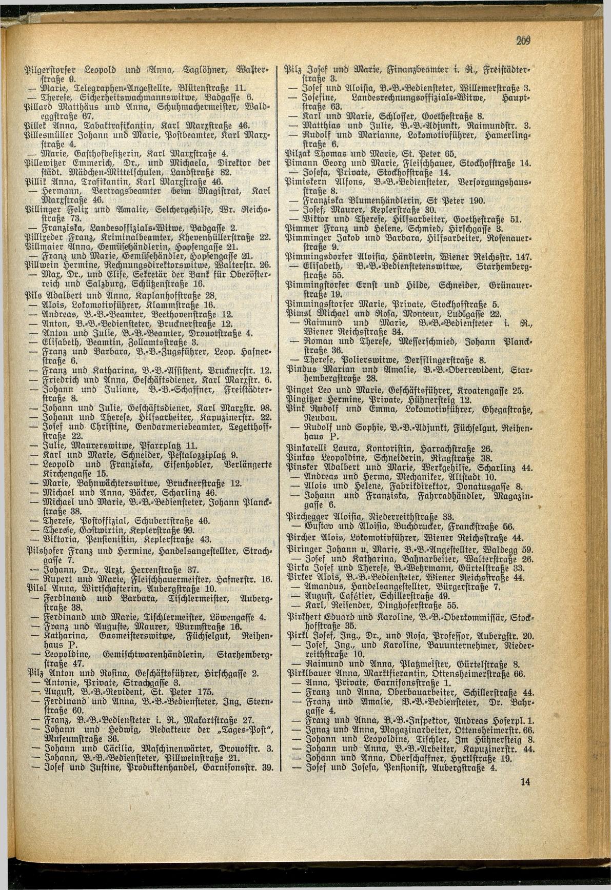 Amtliches Linzer Adreßbuch 1929 - Seite 233