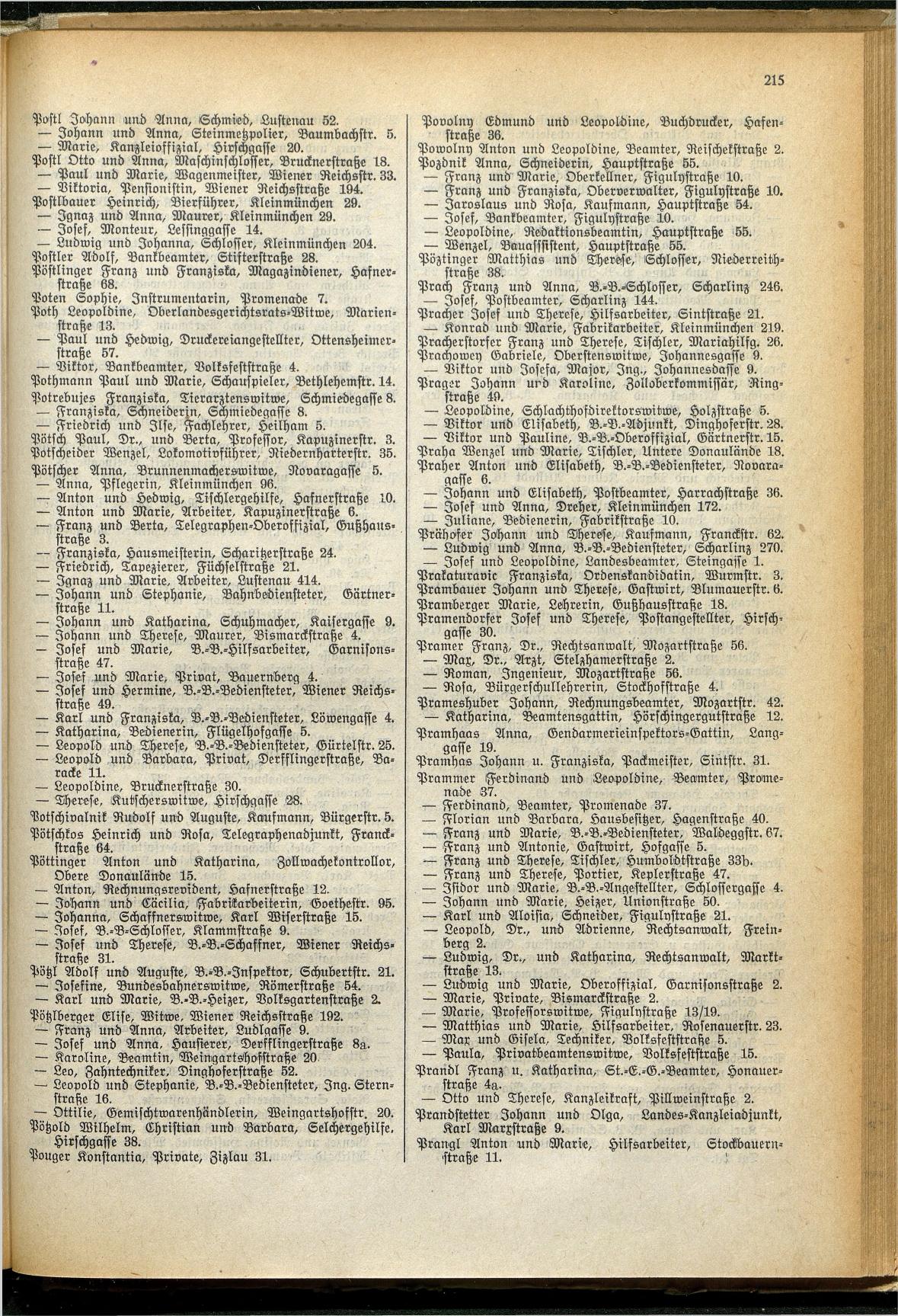 Amtliches Linzer Adreßbuch 1929 - Seite 239